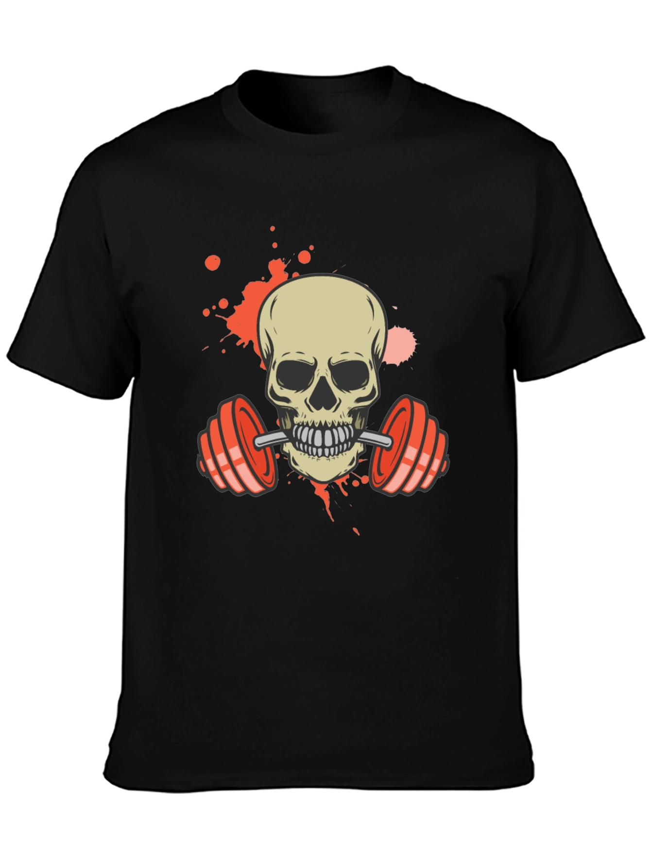 Skull Lifting Weights Graphic Tee