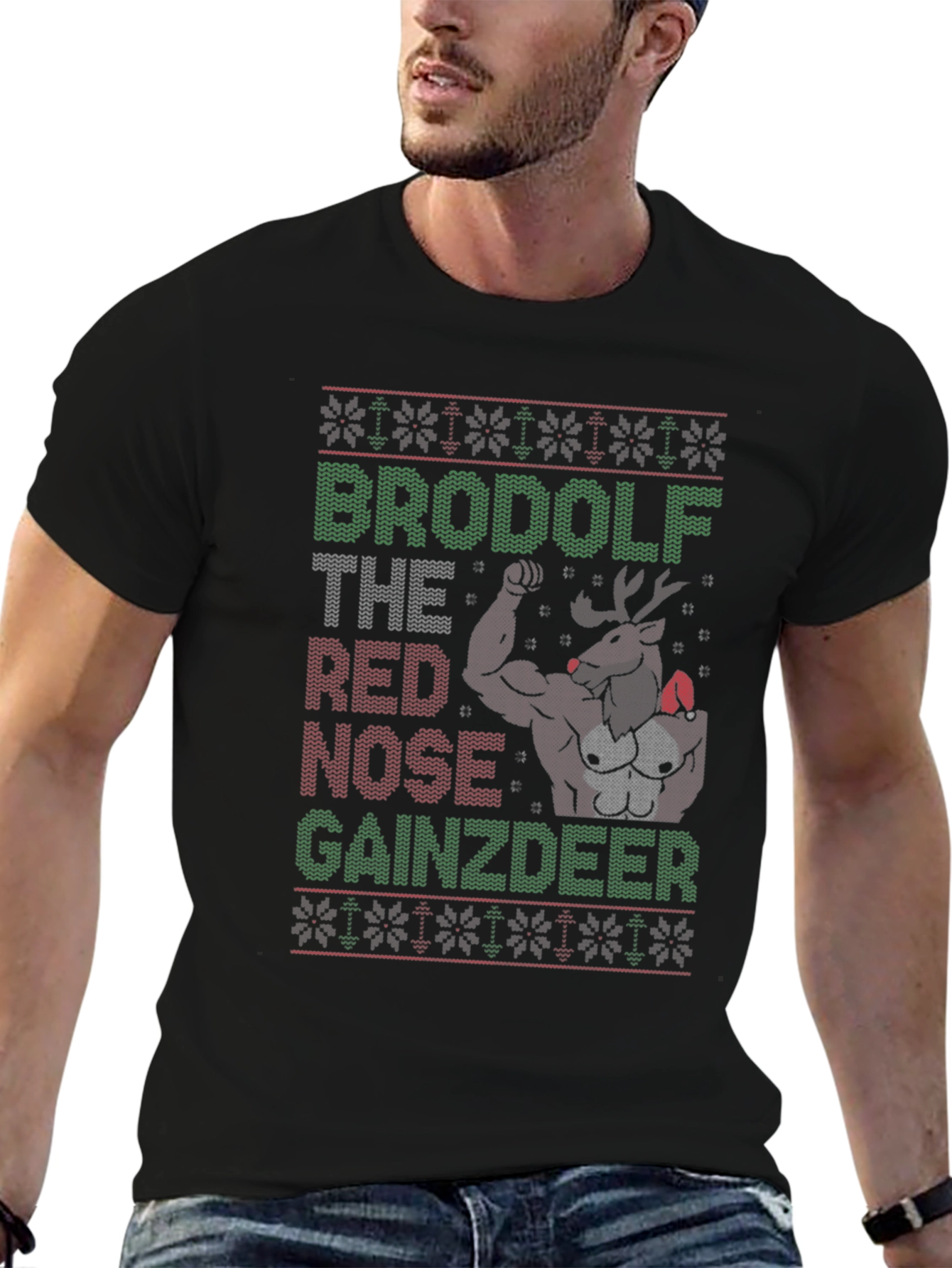 BroDolf Gainzdeer Ugly Christmas T-Shirt
