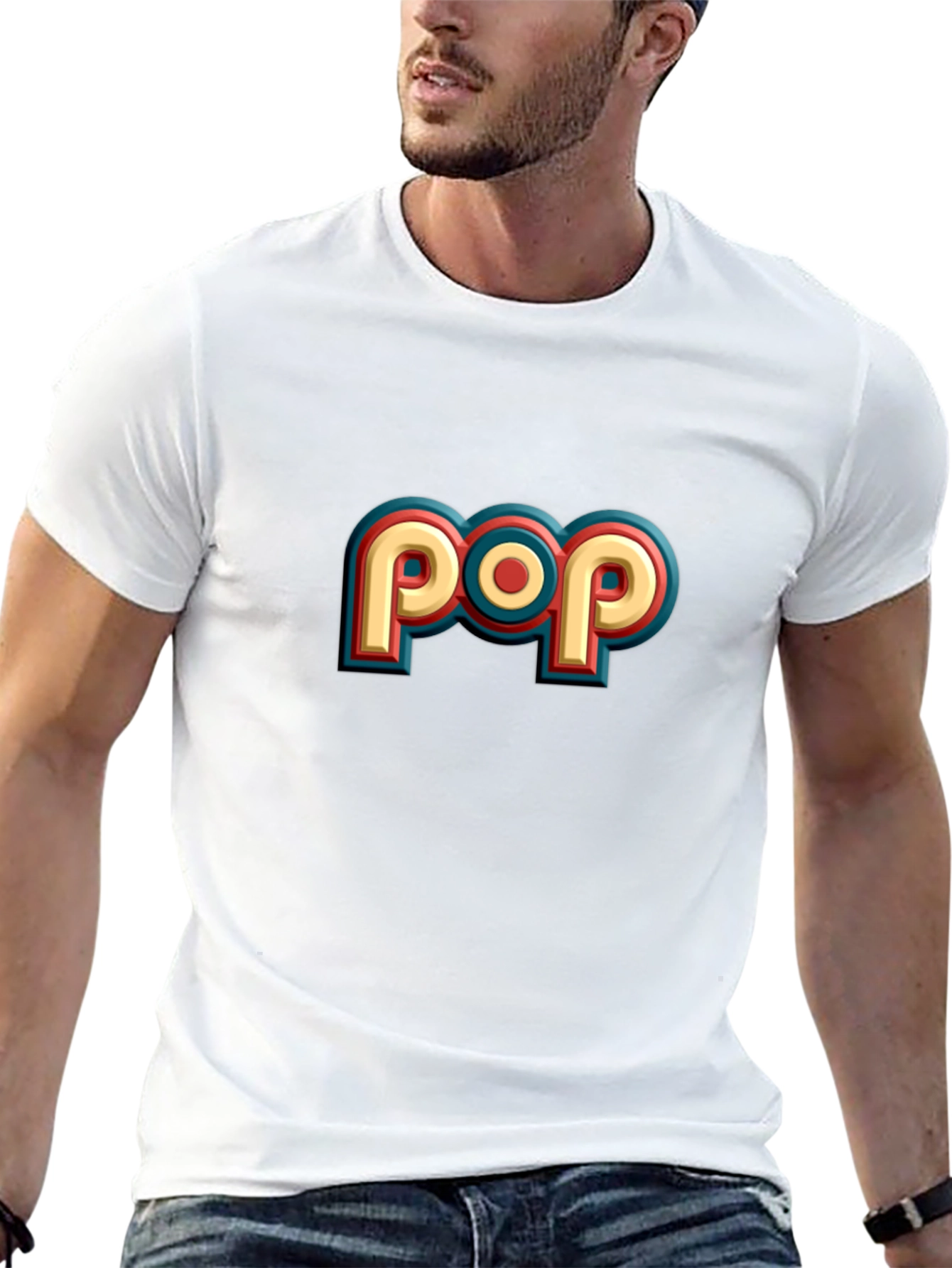 Retro POP Graphic Tee - Casual Black T-Shirt