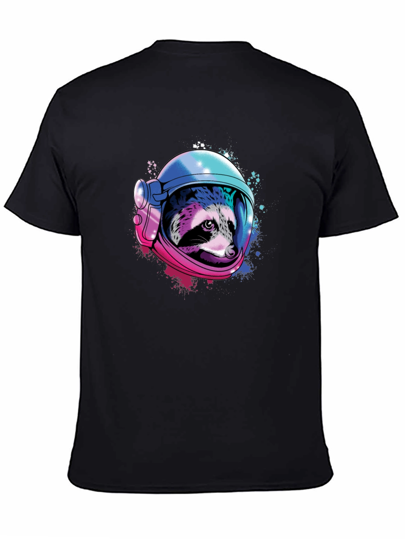 Raccoon Astronaut Graphic T-Shirt - Space Design