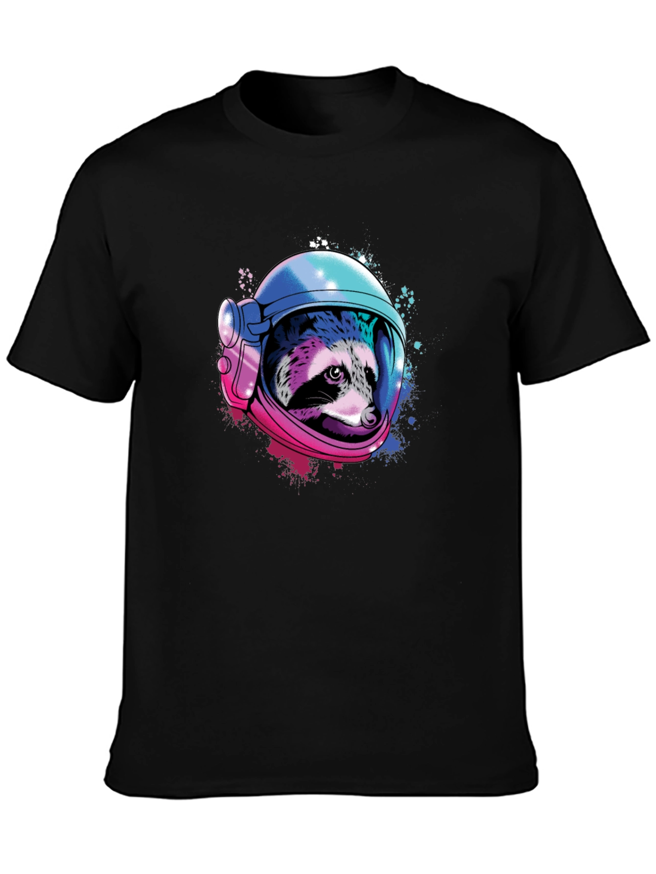 Raccoon Astronaut Graphic T-Shirt - Space Design