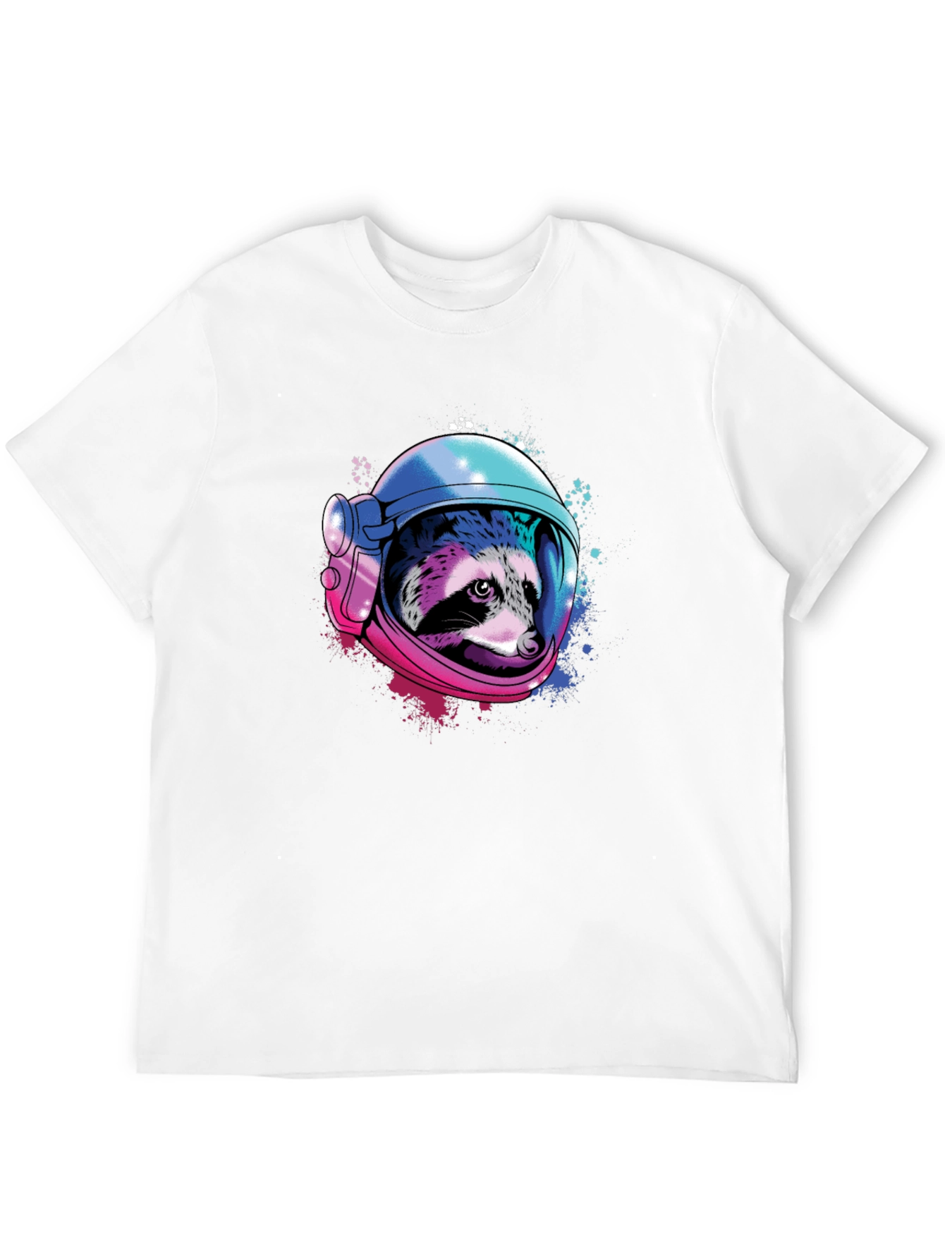 Raccoon Astronaut Graphic T-Shirt - Space Design