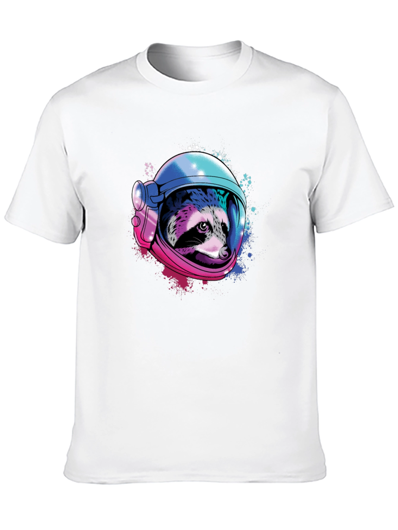 Raccoon Astronaut Graphic T-Shirt - Space Design