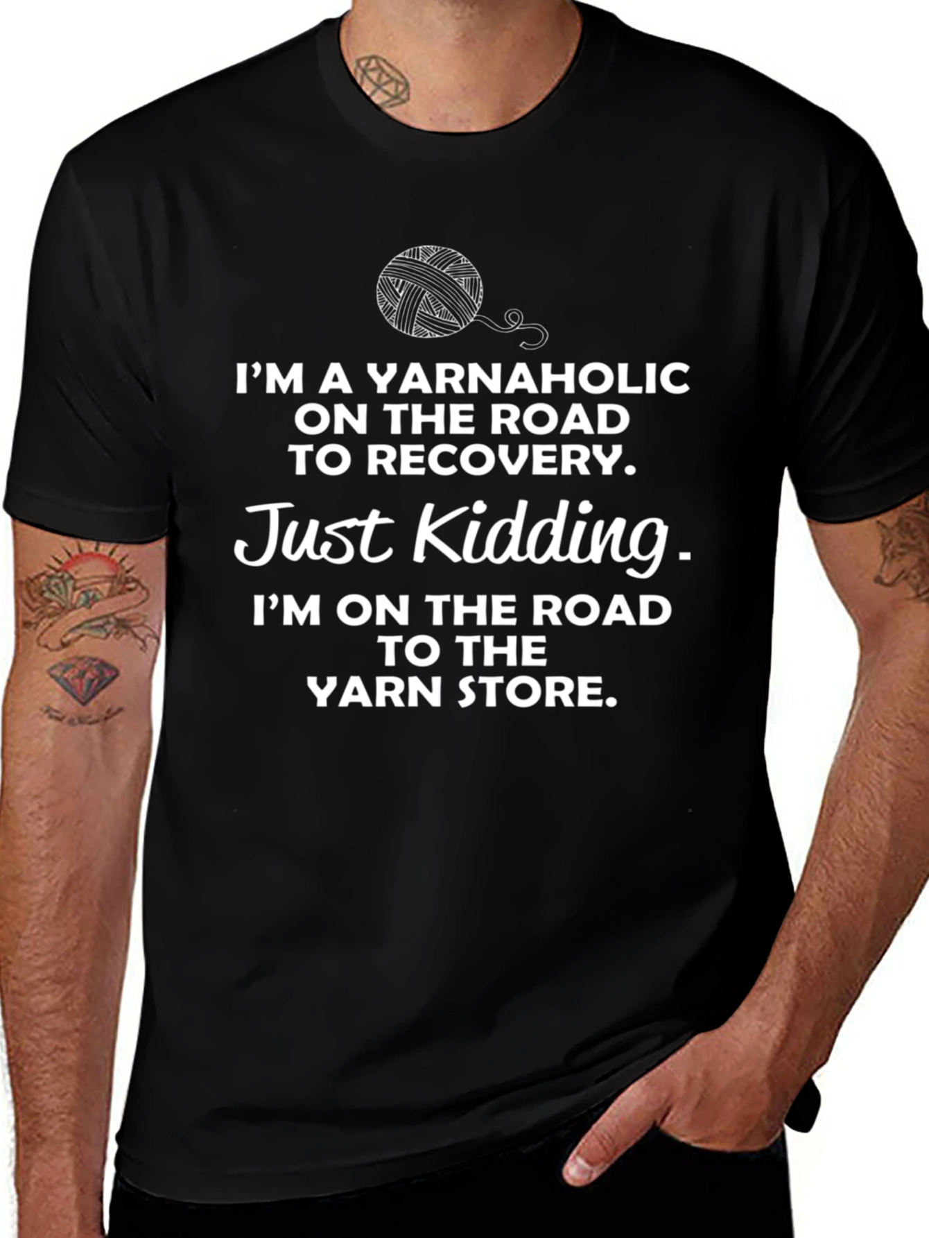 Yarnaholic T-Shirt - Knitting Humor Tee