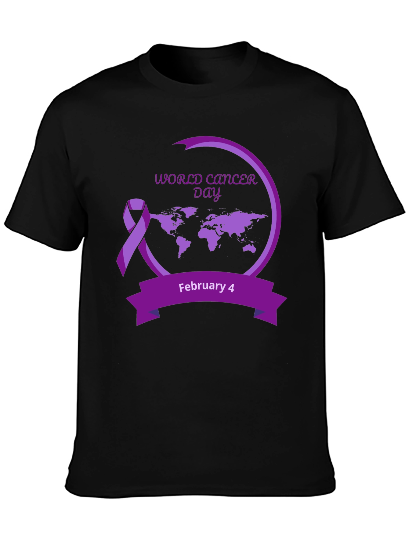 World Cancer Day Black T-Shirt