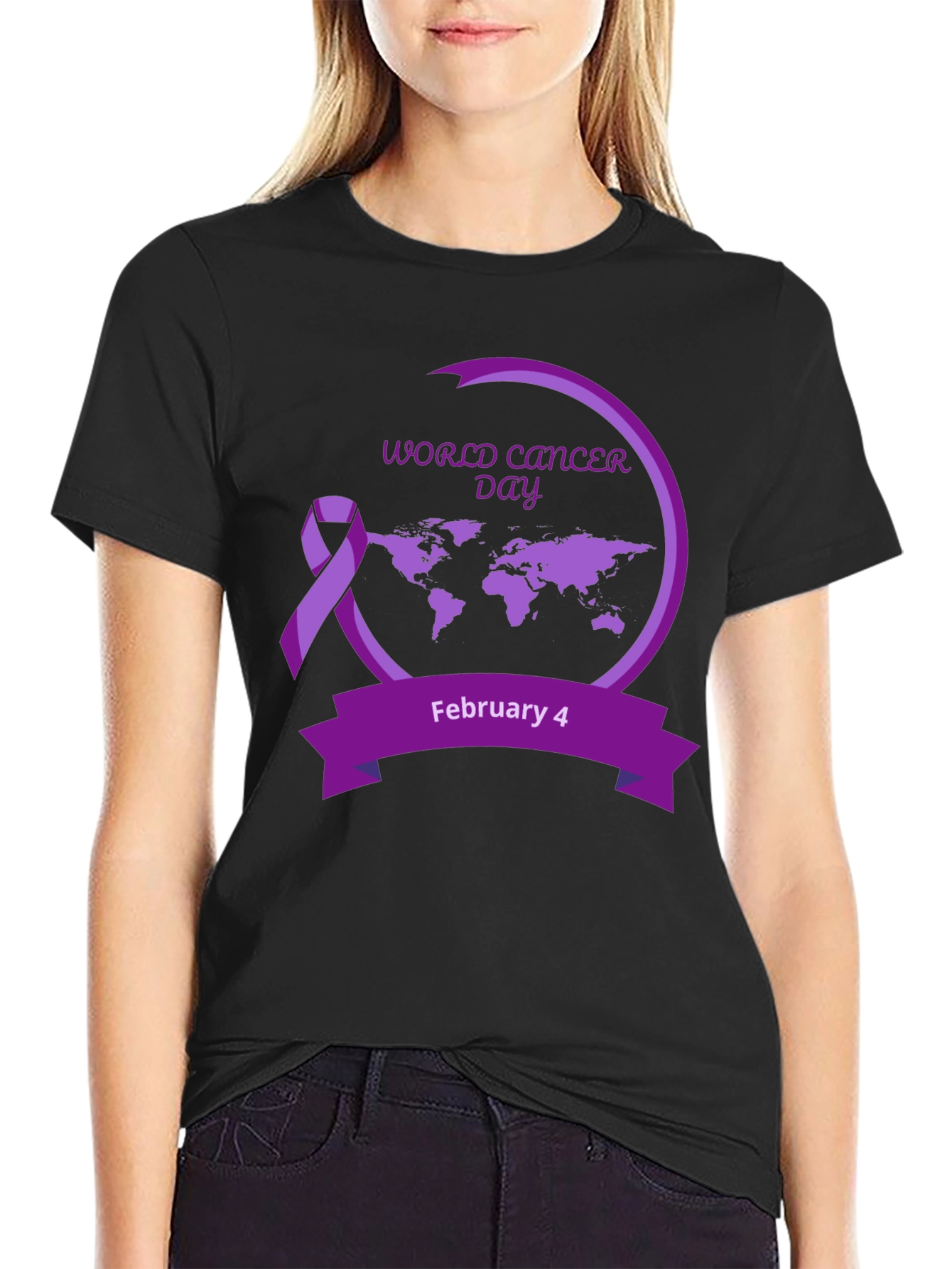 World Cancer Day Black T-Shirt
