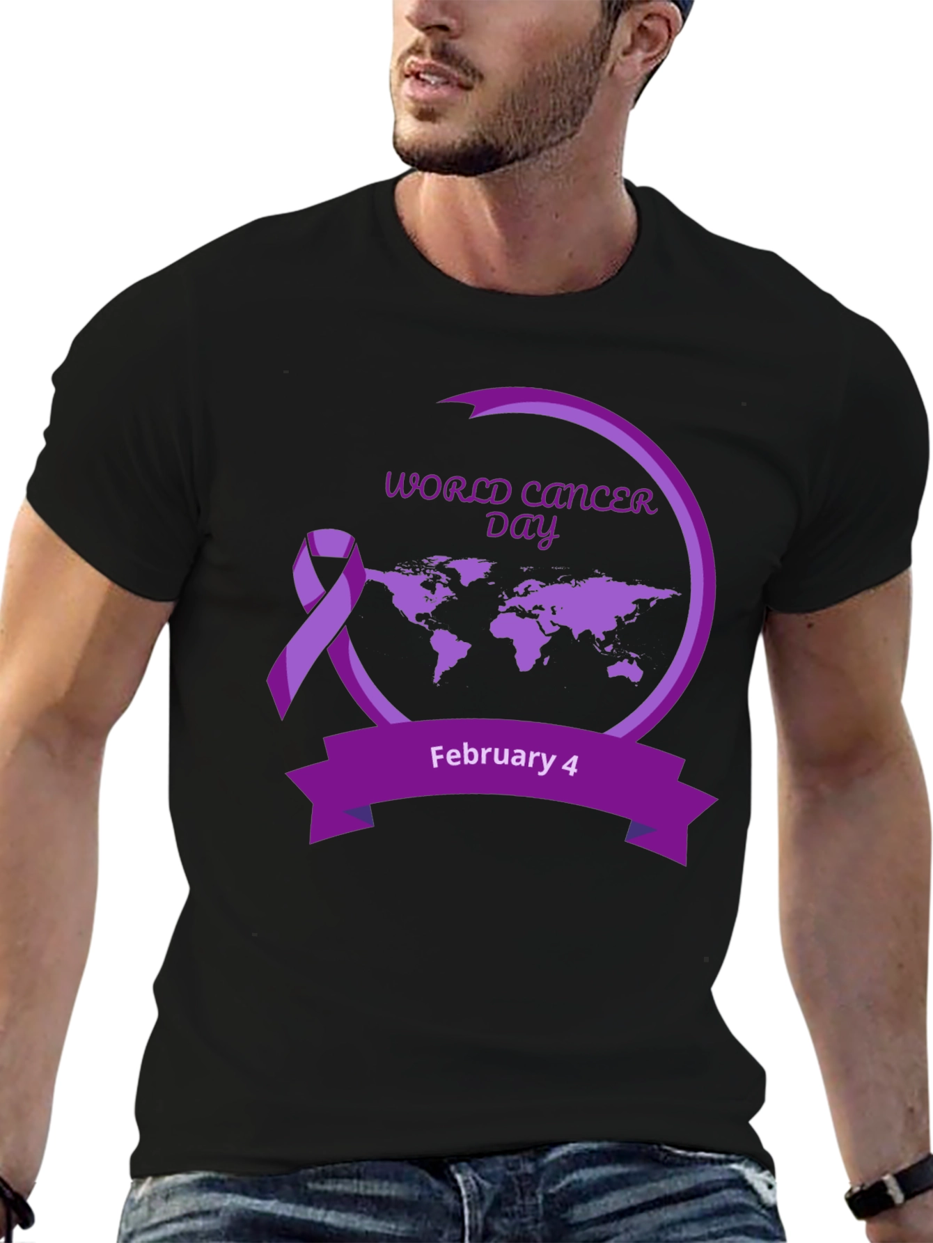 World Cancer Day Black T-Shirt