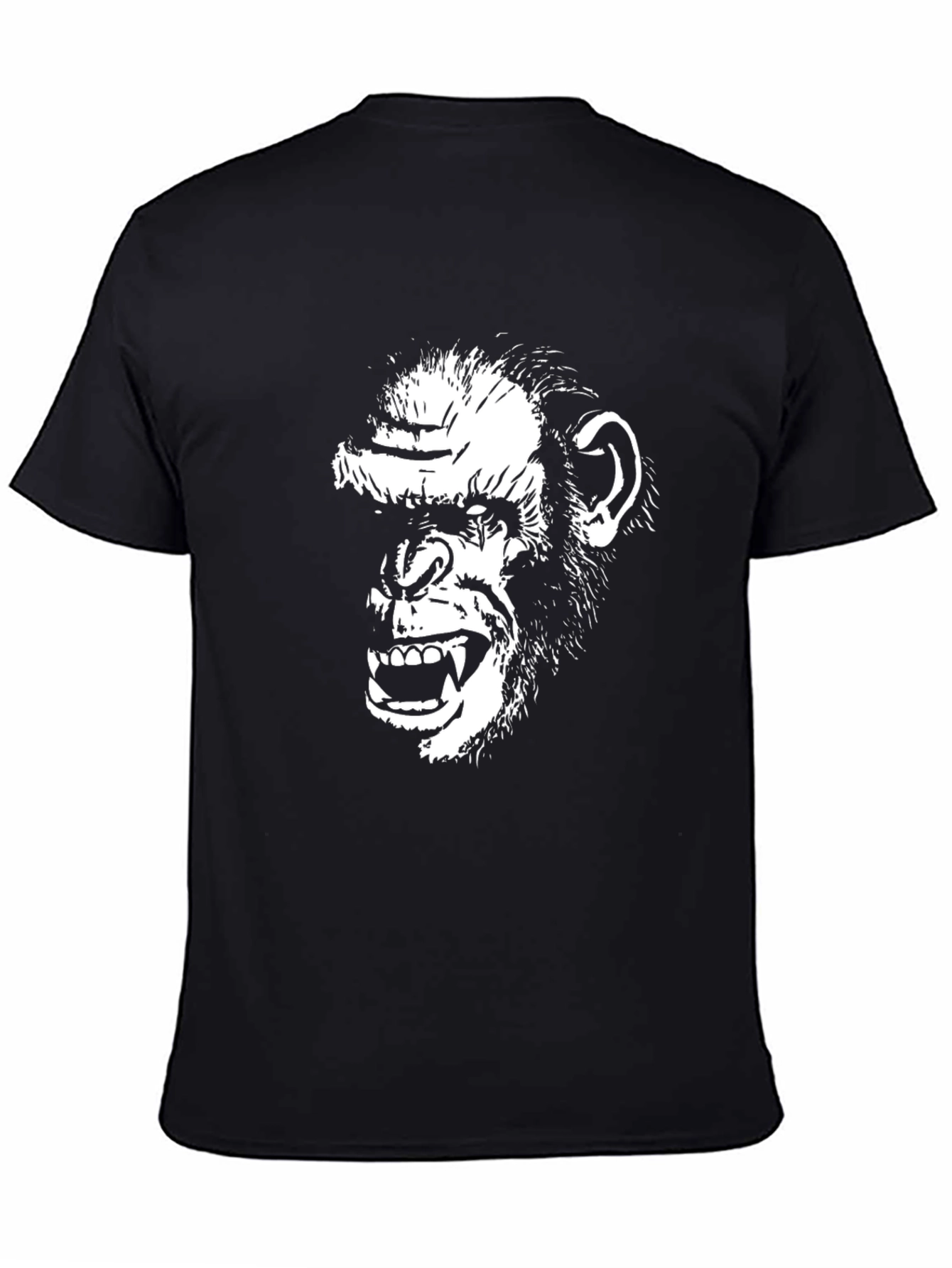 Ape Face Graphic Tee - Mens Black Cotton T-Shirt