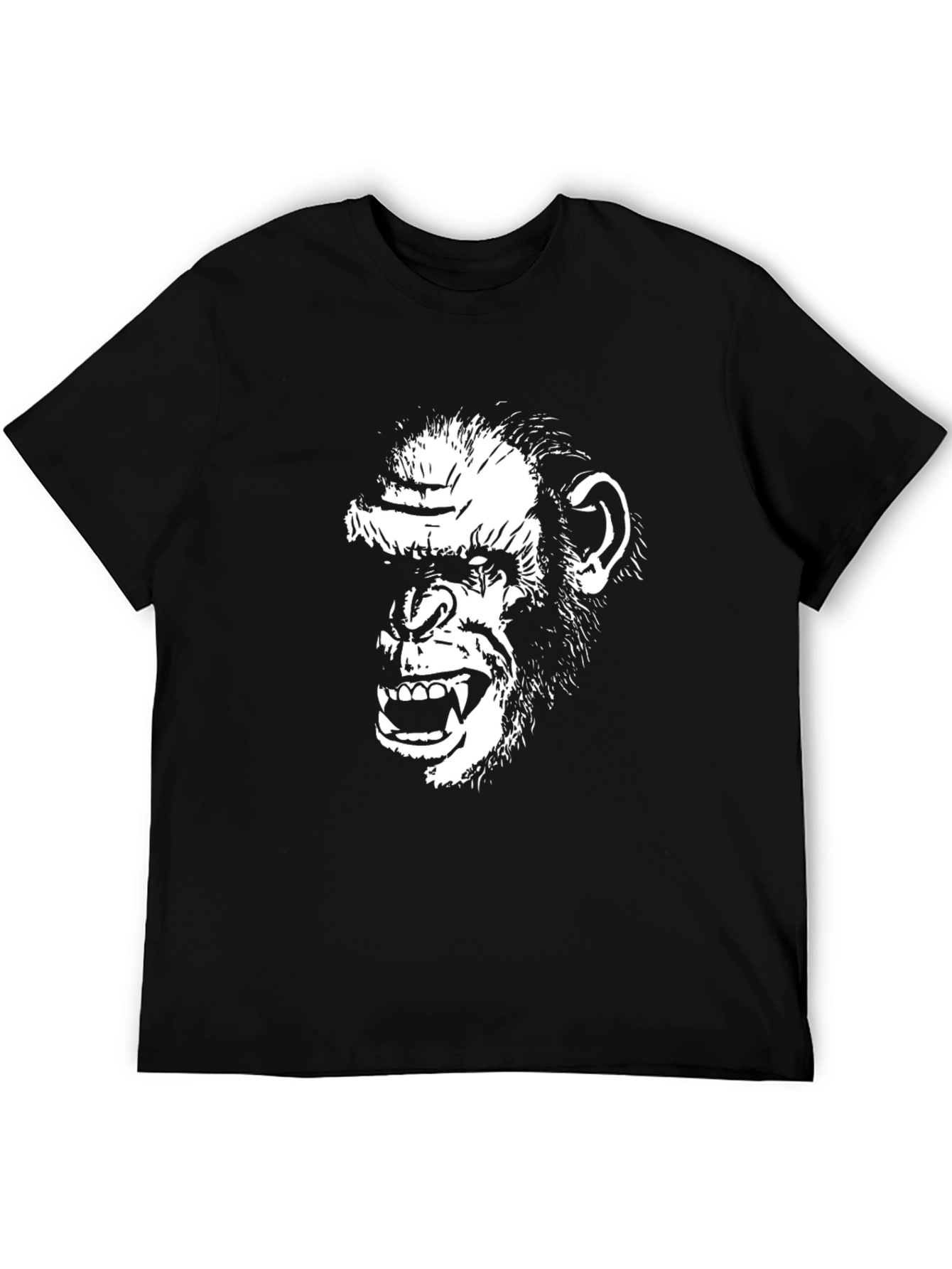Ape Face Graphic Tee - Mens Black Cotton T-Shirt