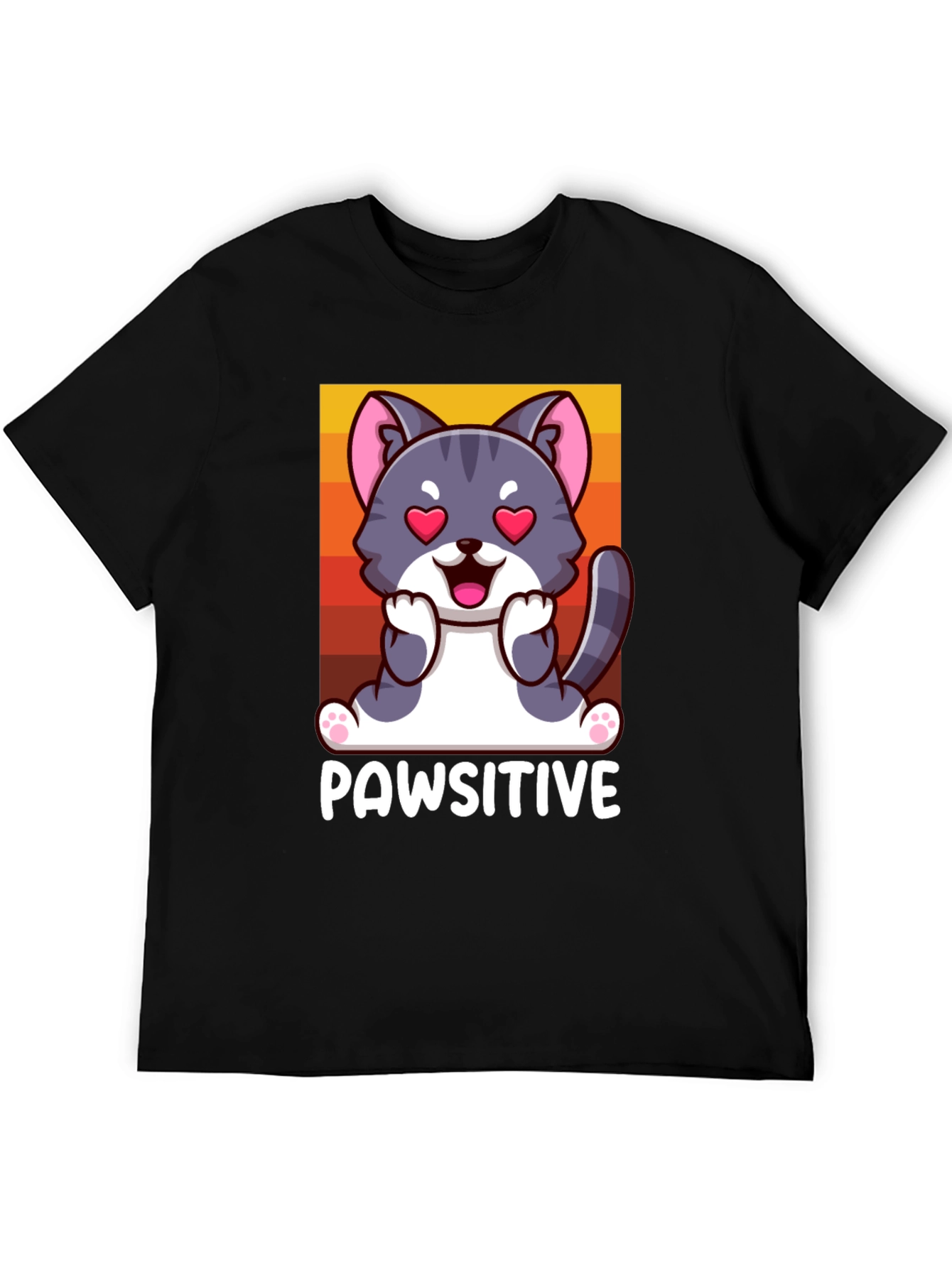 Pawsitive Cat Graphic Tee - Cute & Comfy