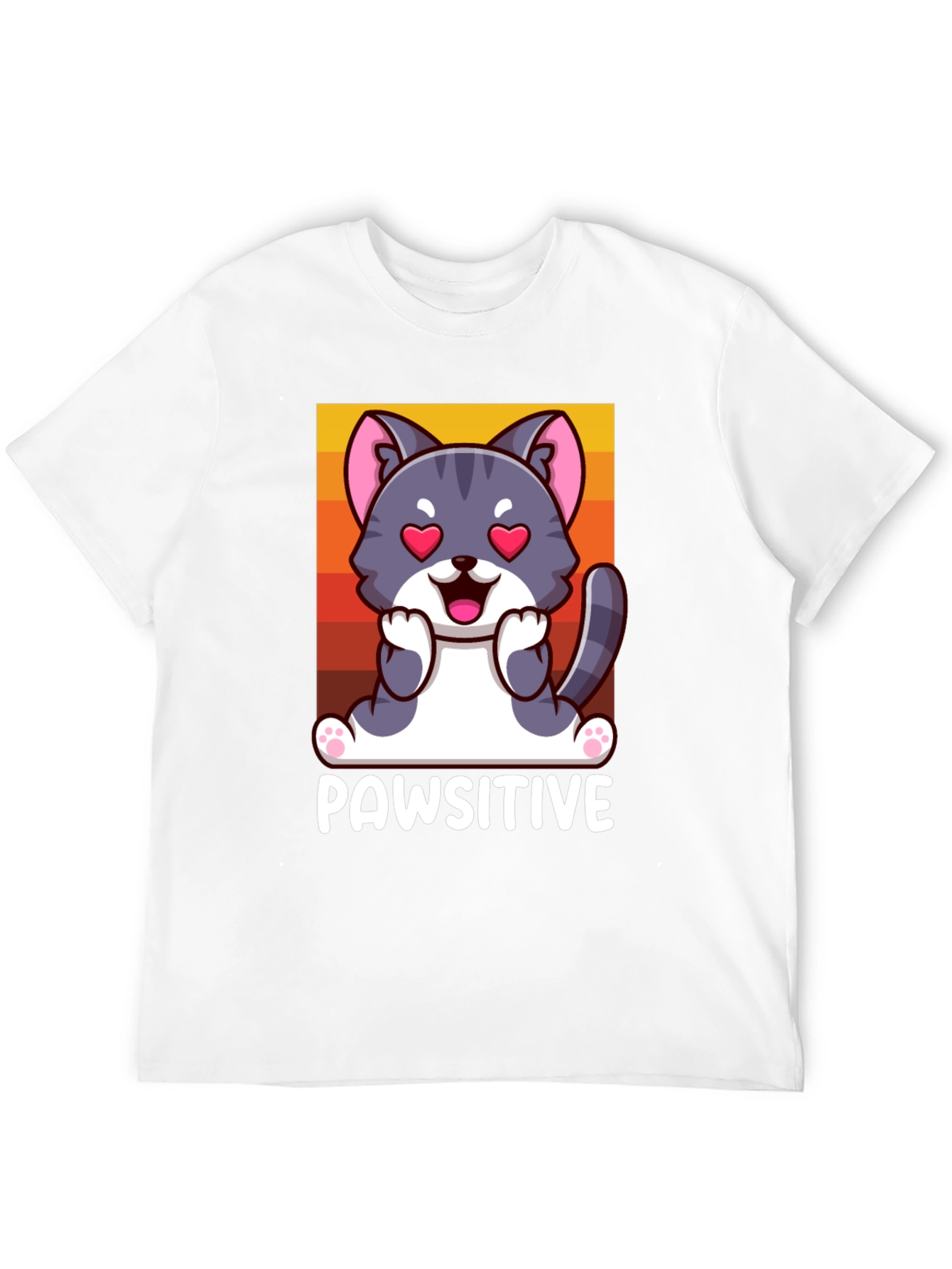 Pawsitive Cat Graphic Tee - Cute & Comfy