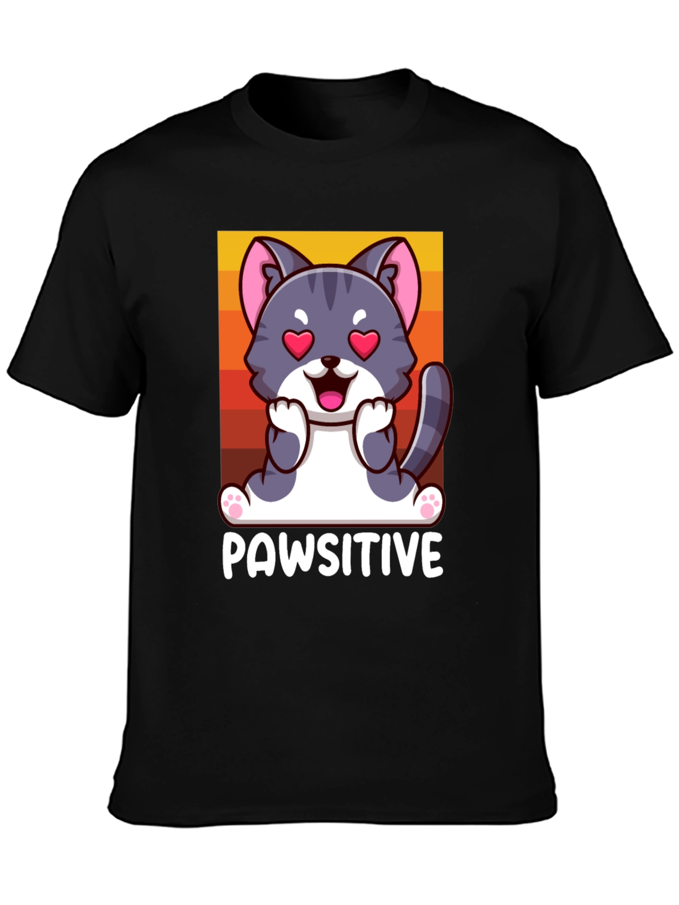 Pawsitive Cat Graphic Tee - Cute & Comfy