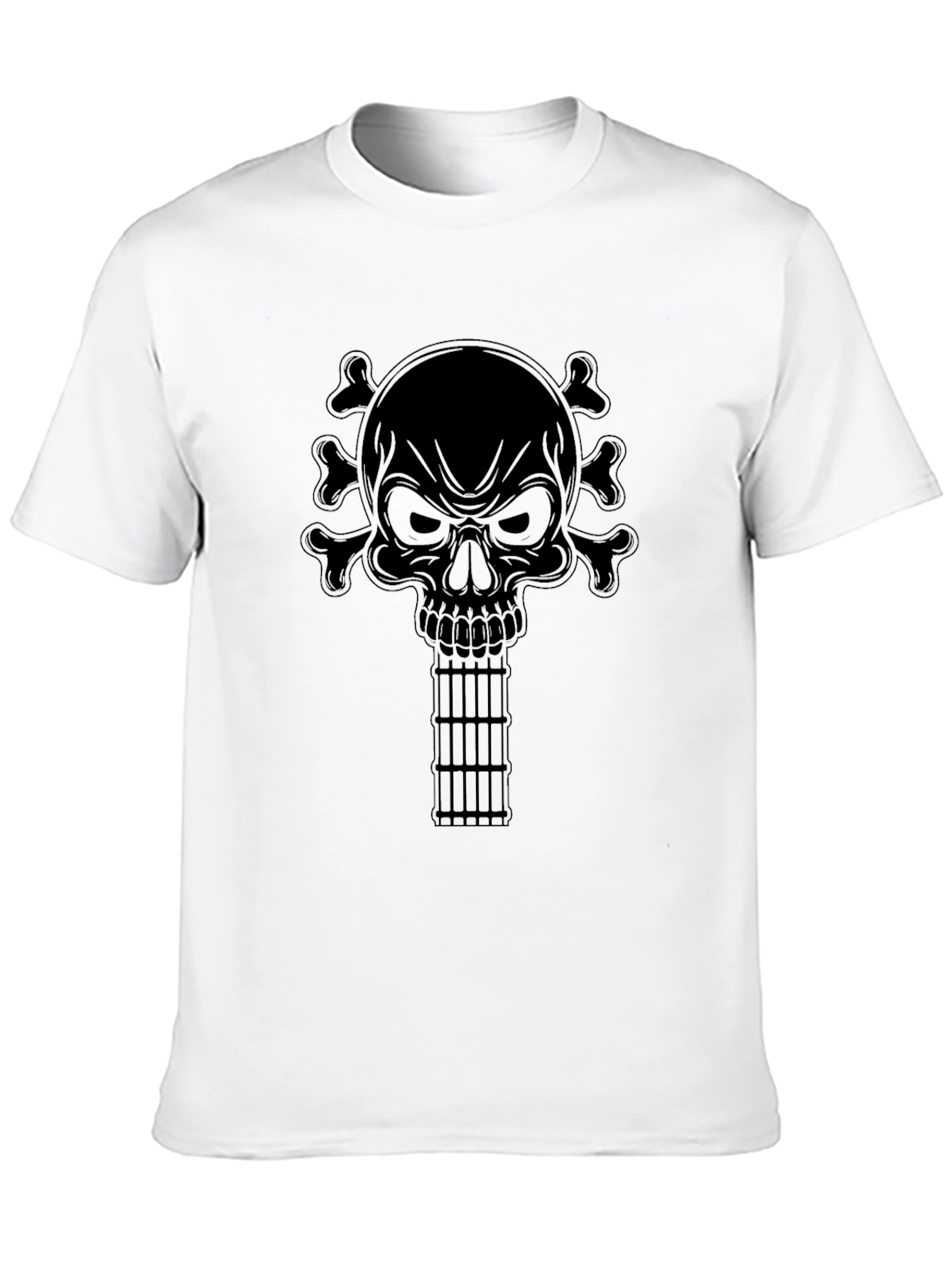 Skull & Crossbones Guitar Black Graphic Tee