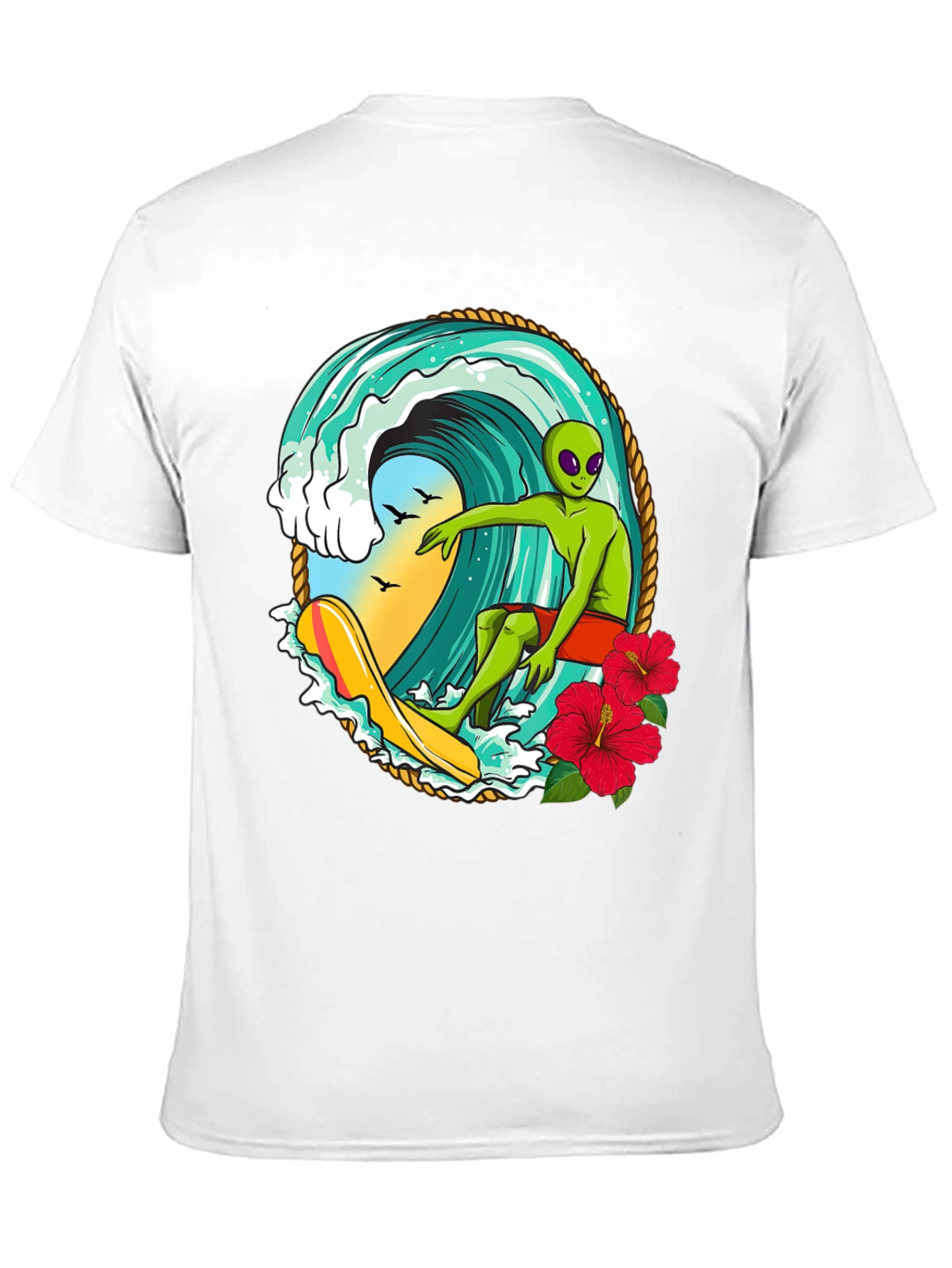 Alien Surfing Wave T-Shirt