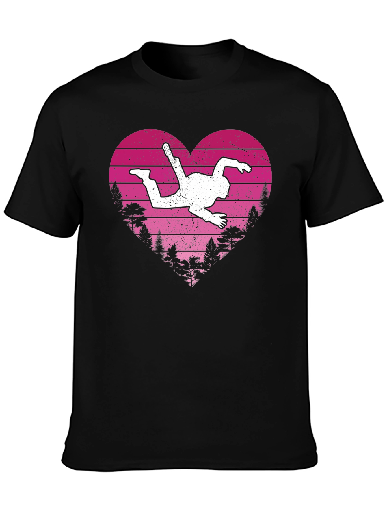 Skydiver Heart Graphic Tee - Adventure Lovers Shirt