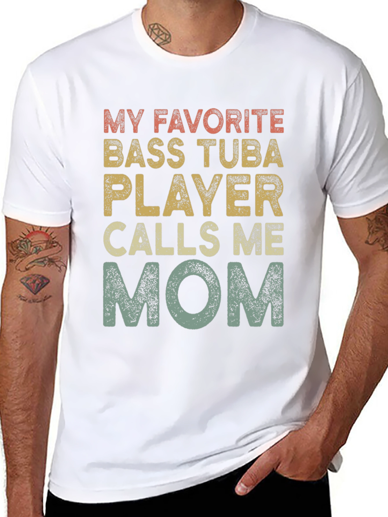 Bass Tuba Player Mom Tee - Band Parent Pride