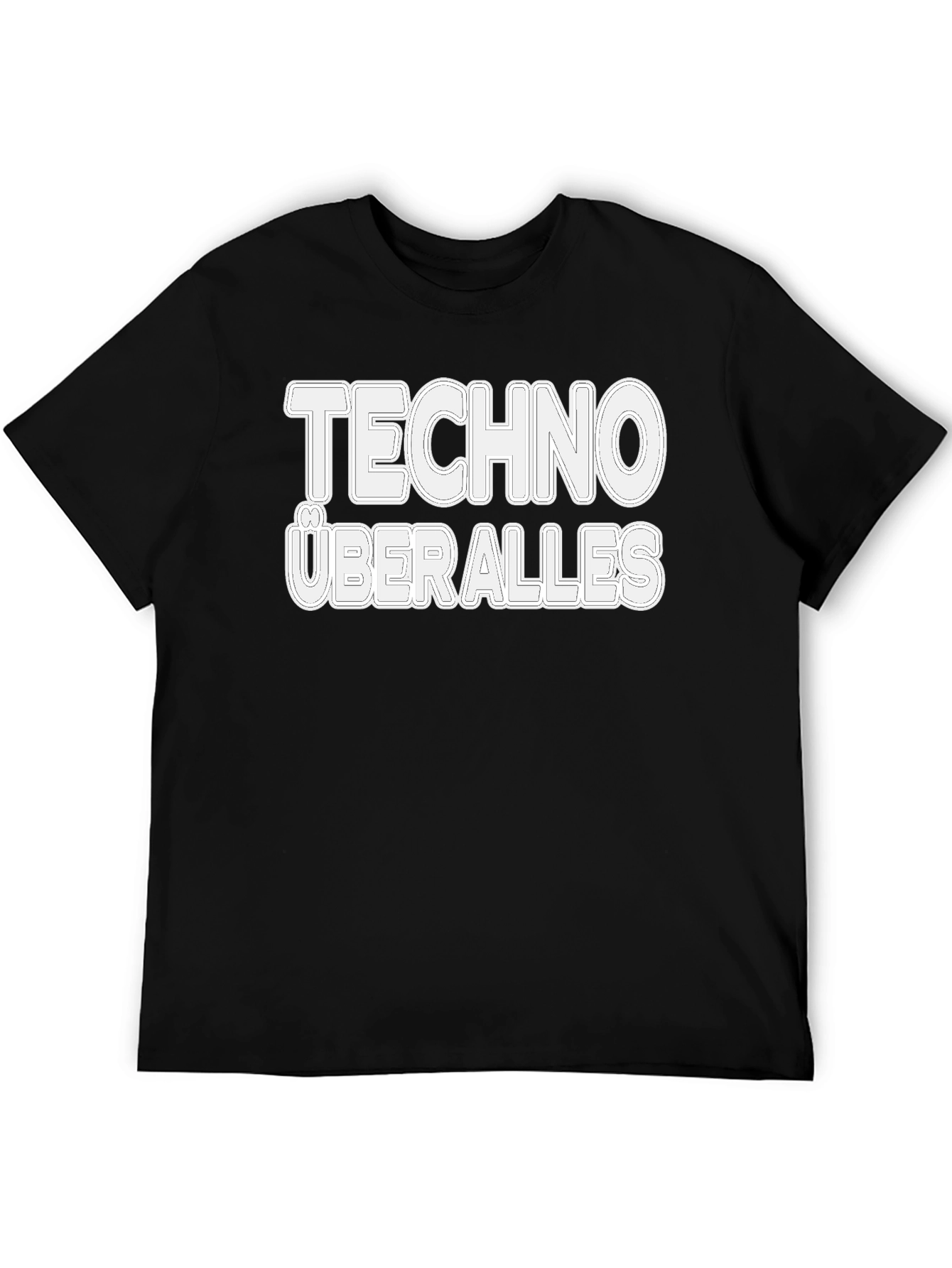 Techno Überalles Black Graphic T-Shirt
