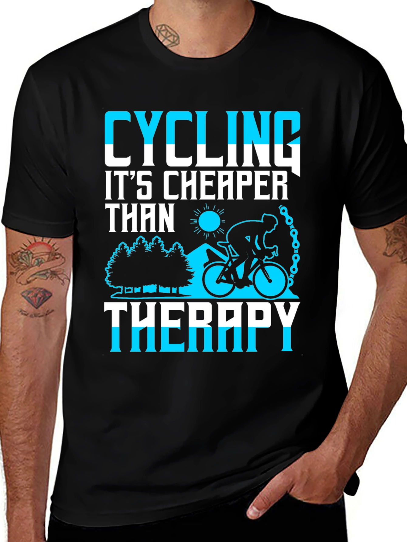 Cycling Cheaper Than Therapy Graphic Tee