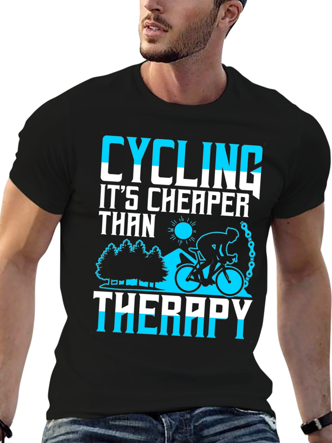 Cycling Cheaper Than Therapy Graphic Tee