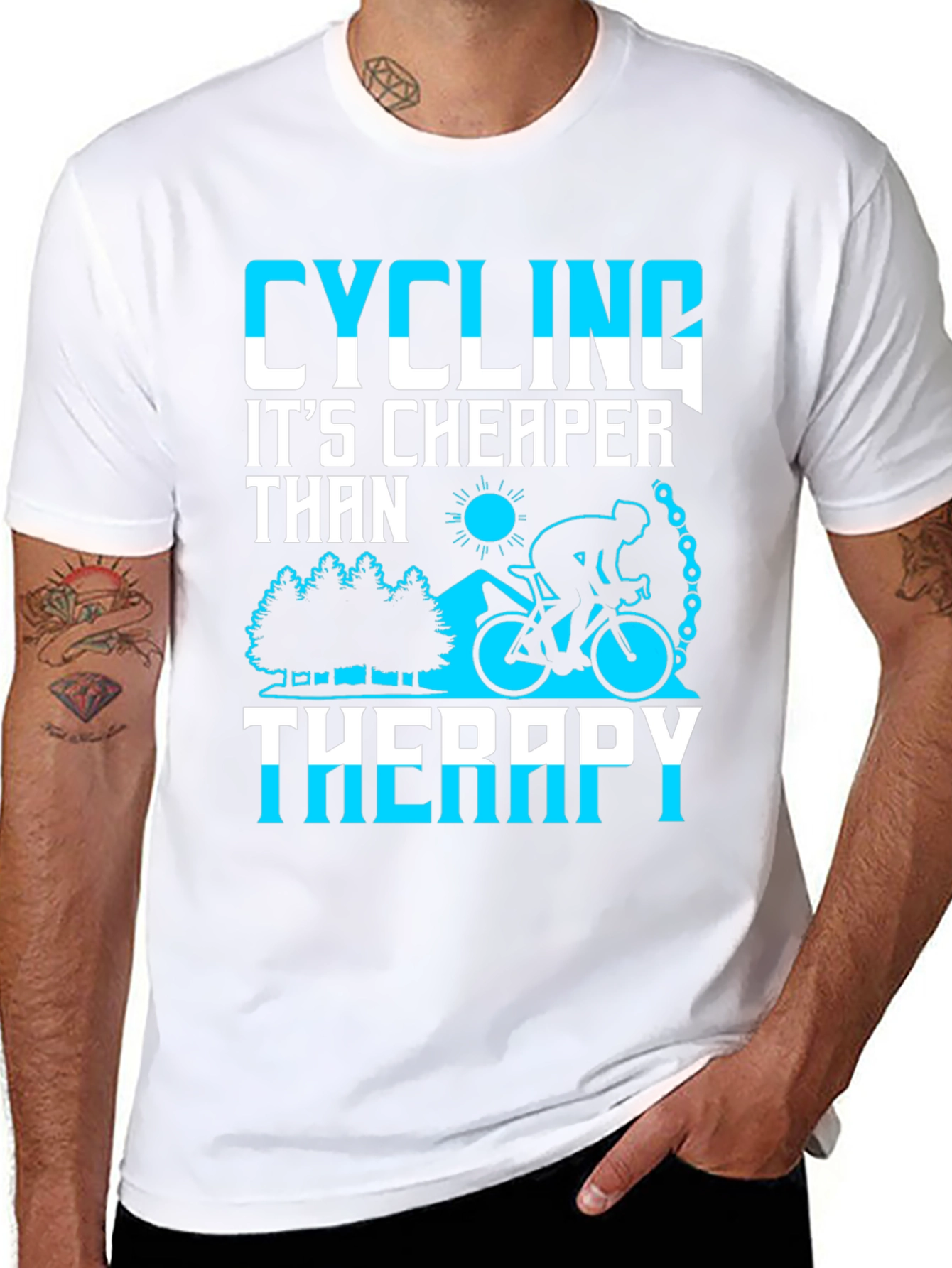Cycling Cheaper Than Therapy Graphic Tee