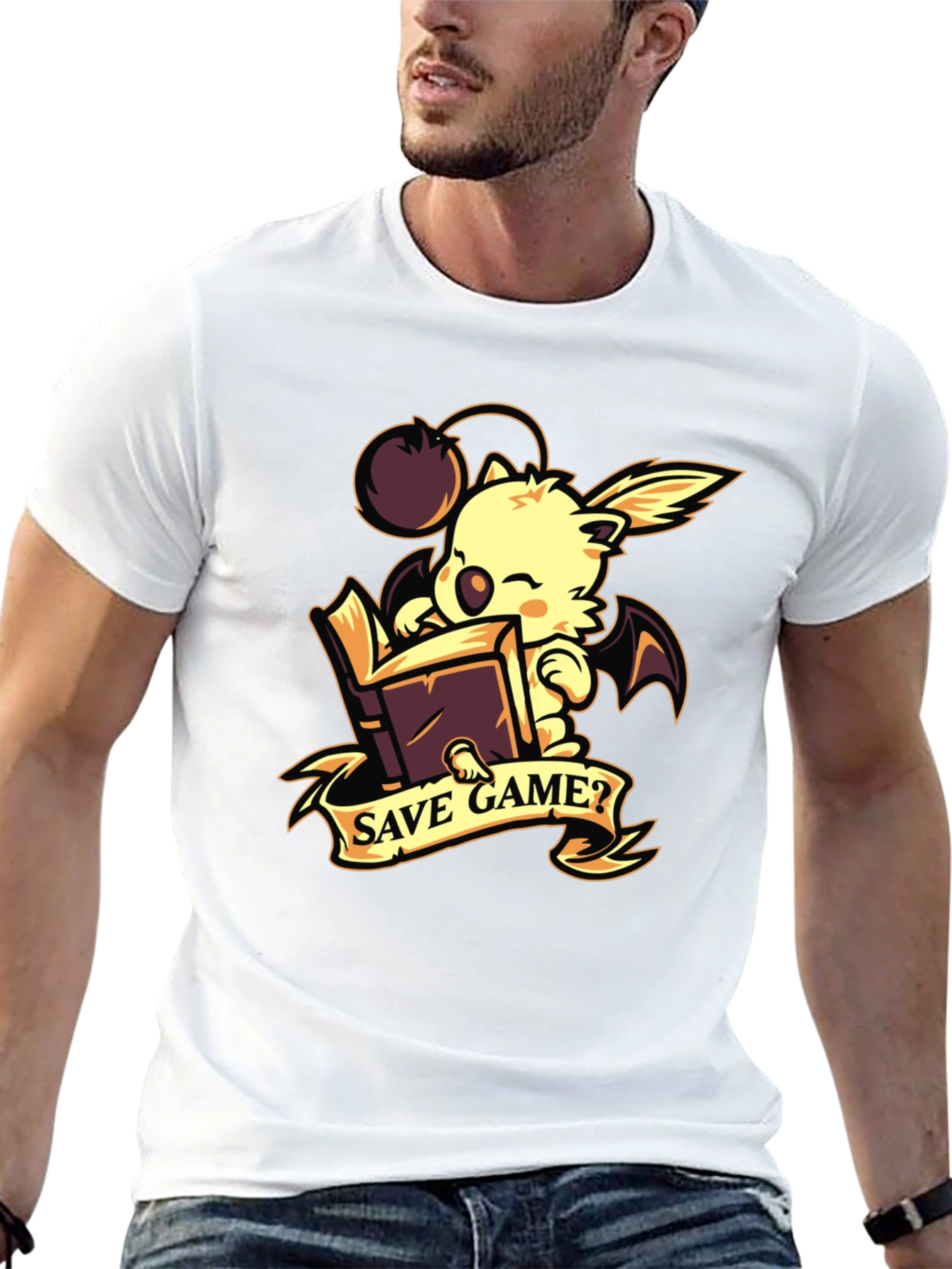 Save Game? Moogle Black Graphic Tee