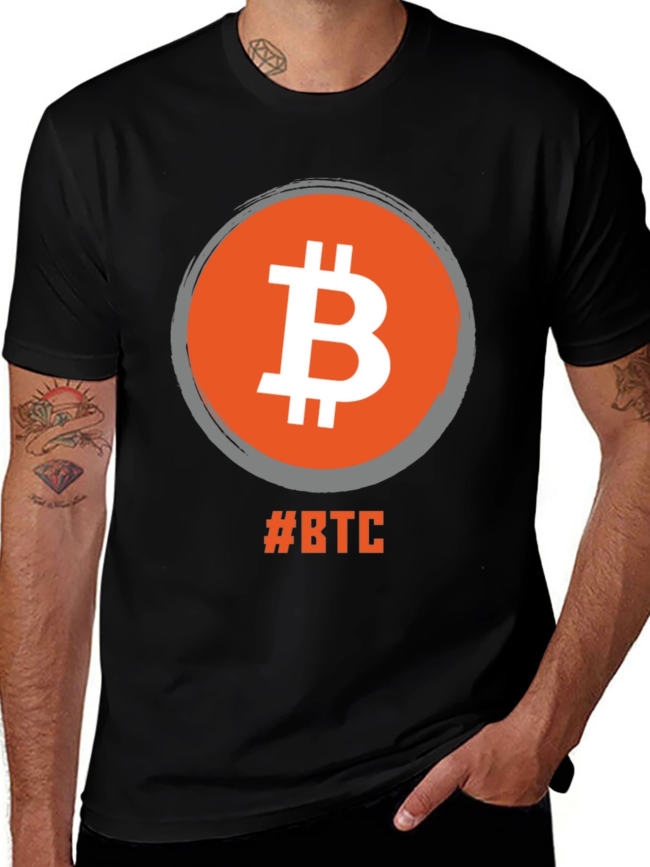 Bitcoin BTC Cryptocurrency Black T-Shirt