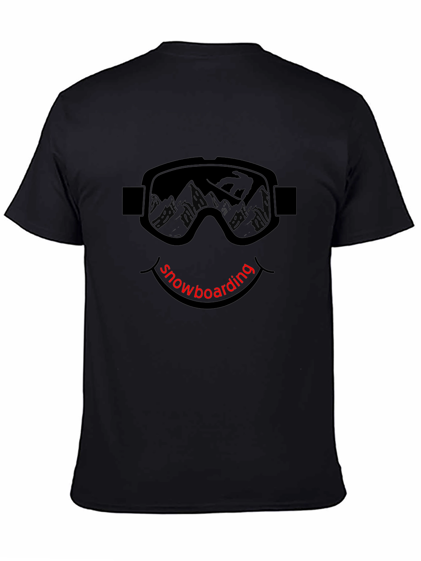 Snowboarding Goggles Graphic Black T-Shirt