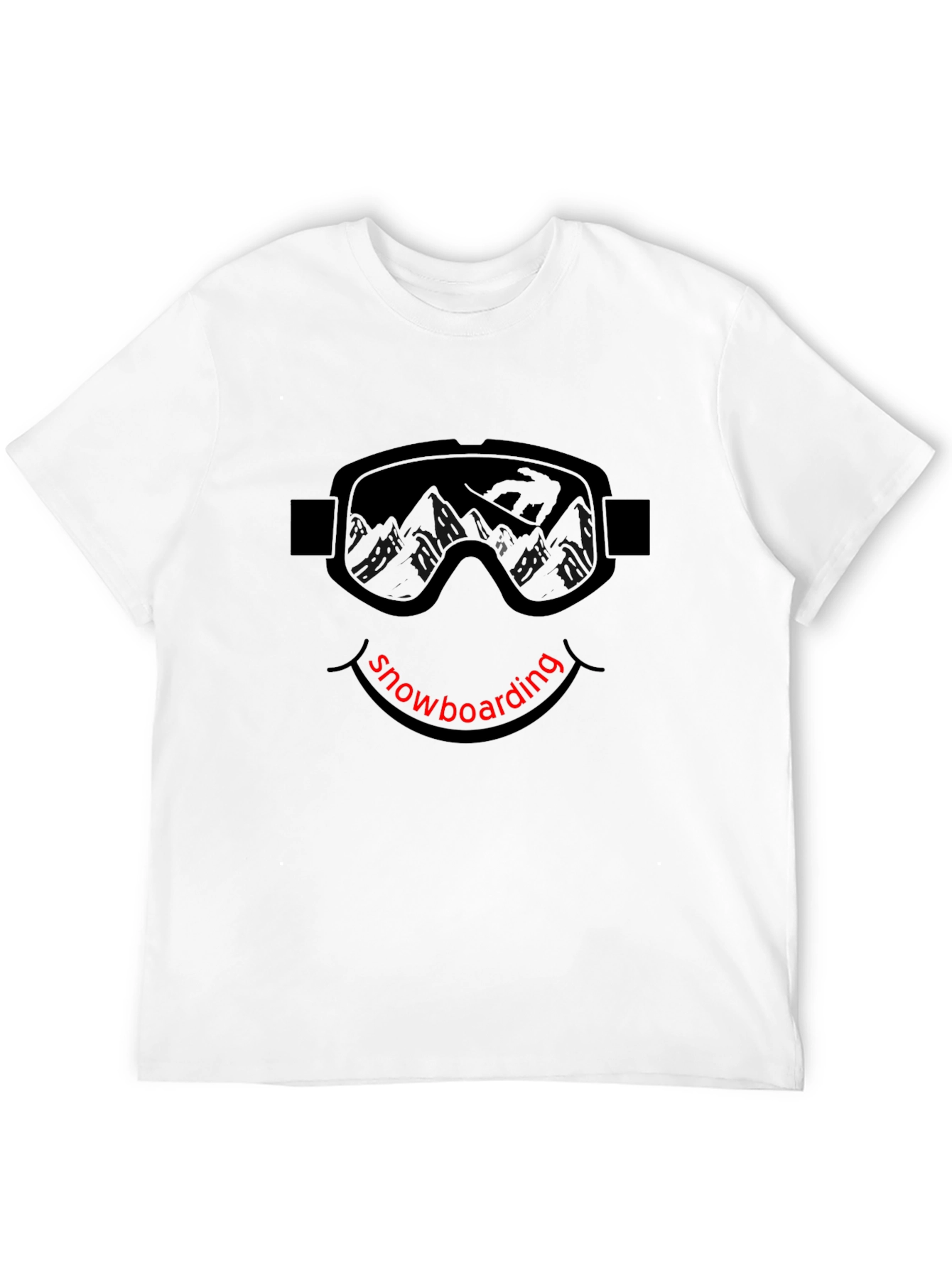 Snowboarding Goggles Graphic Black T-Shirt