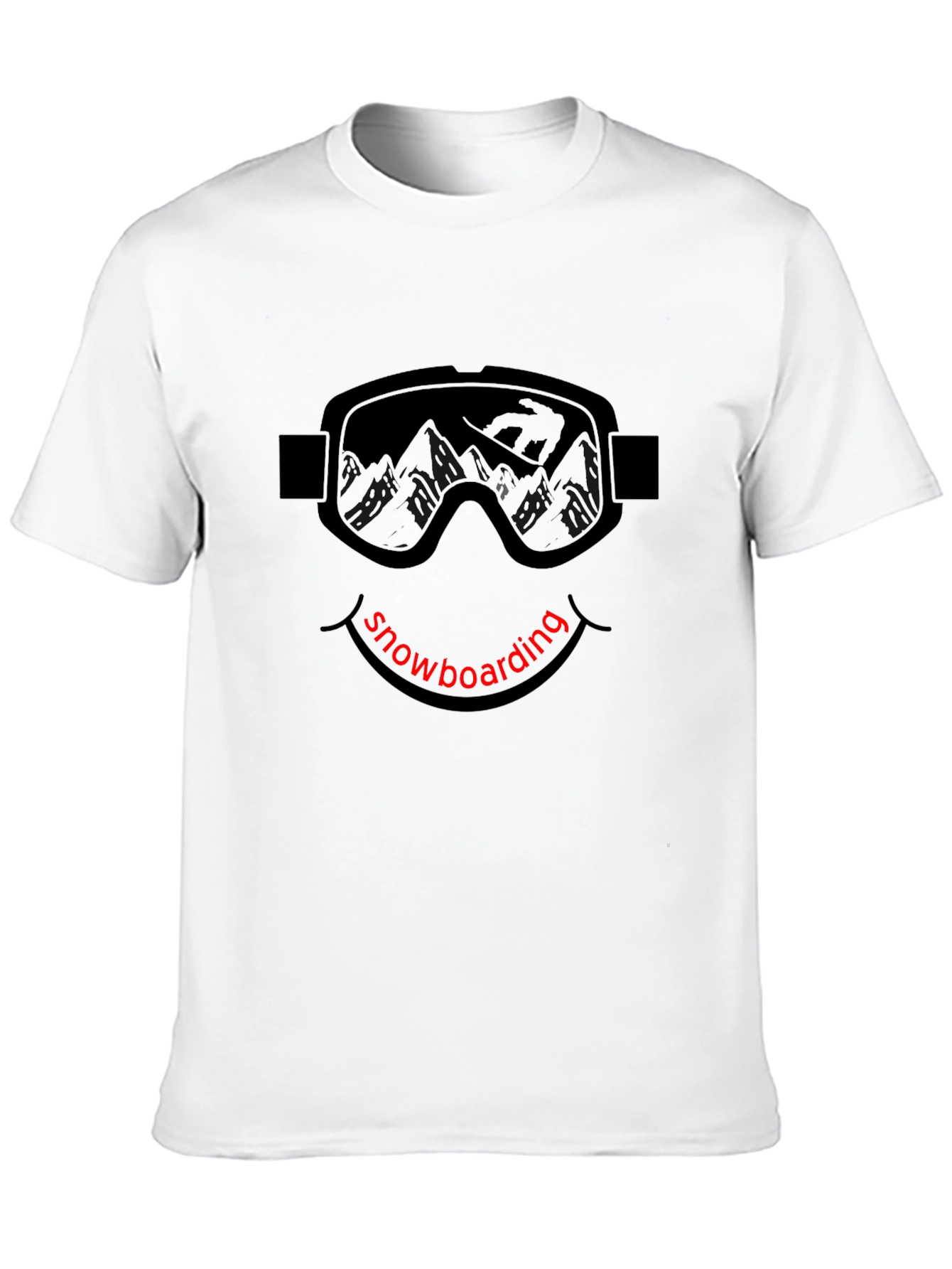 Snowboarding Goggles Graphic Black T-Shirt
