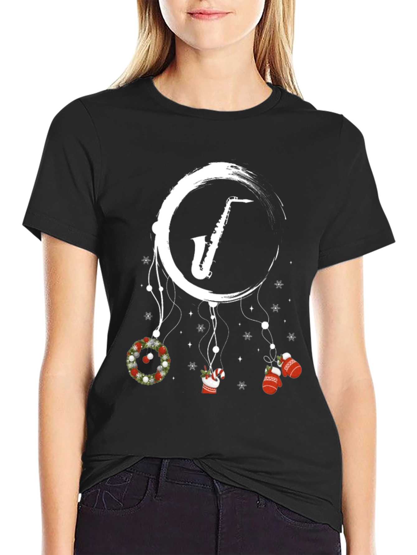 Festive Saxophone Christmas T-Shirt