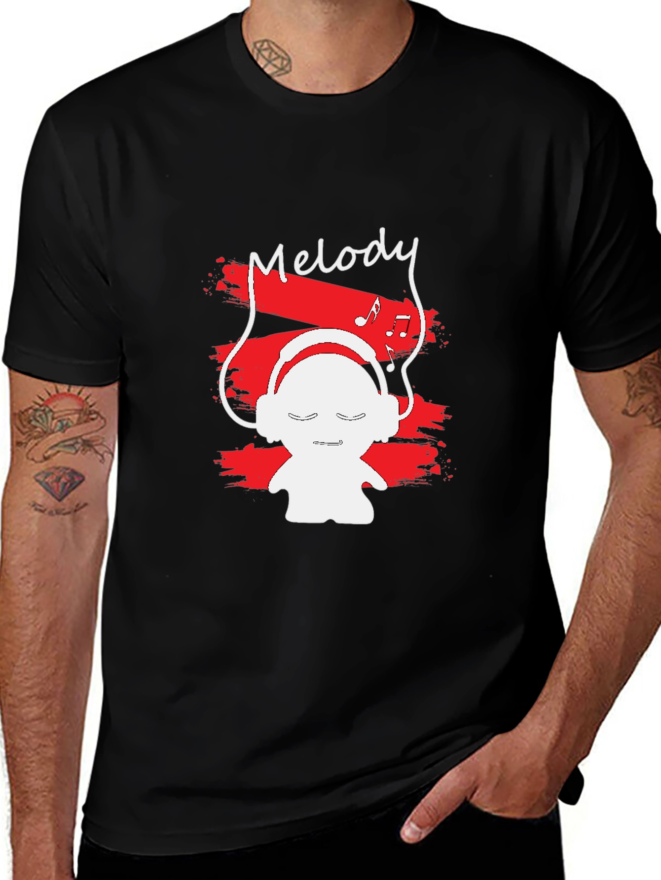 Melody Music Lover T-Shirt - Black Graphic Tee