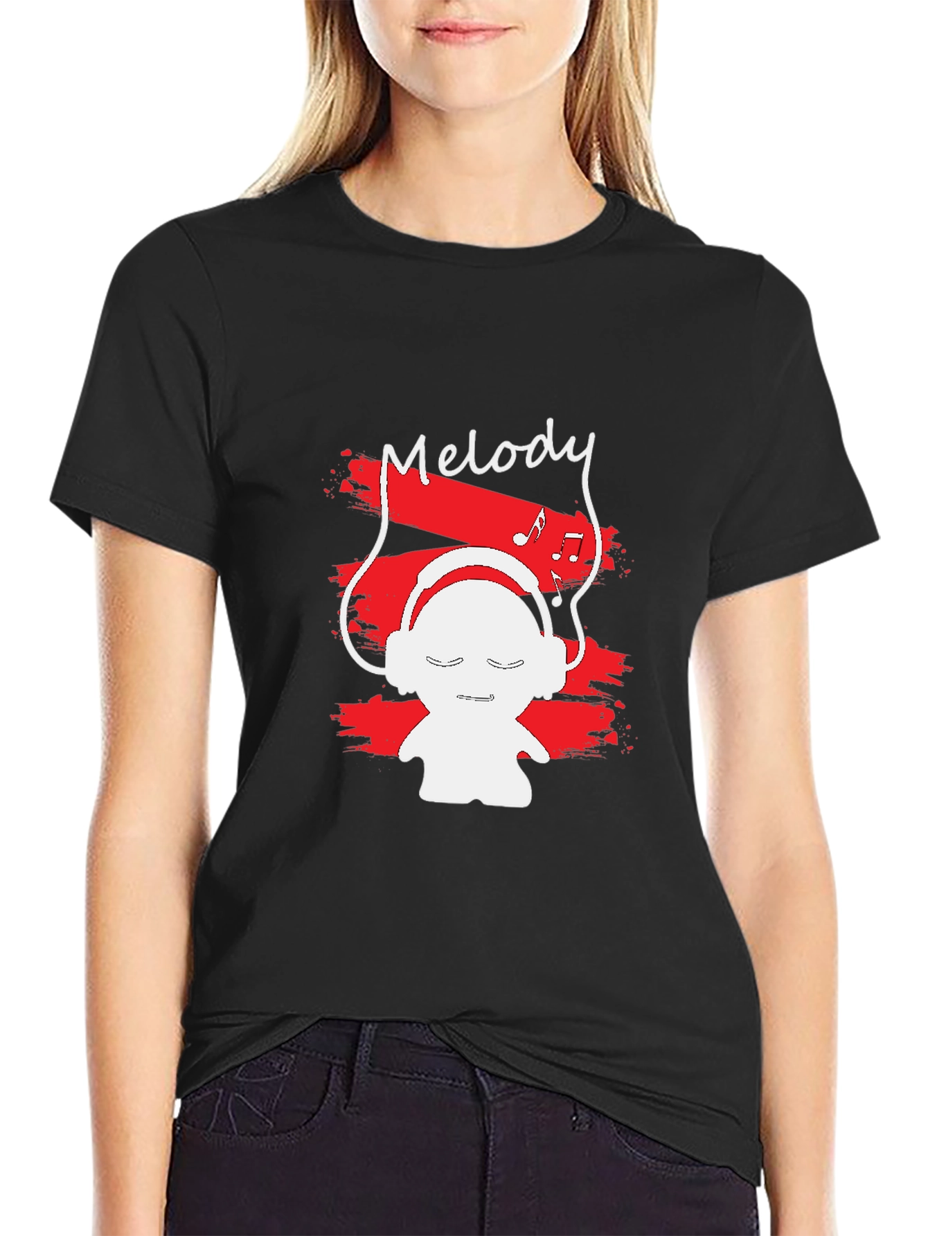 Melody Music Lover T-Shirt - Black Graphic Tee