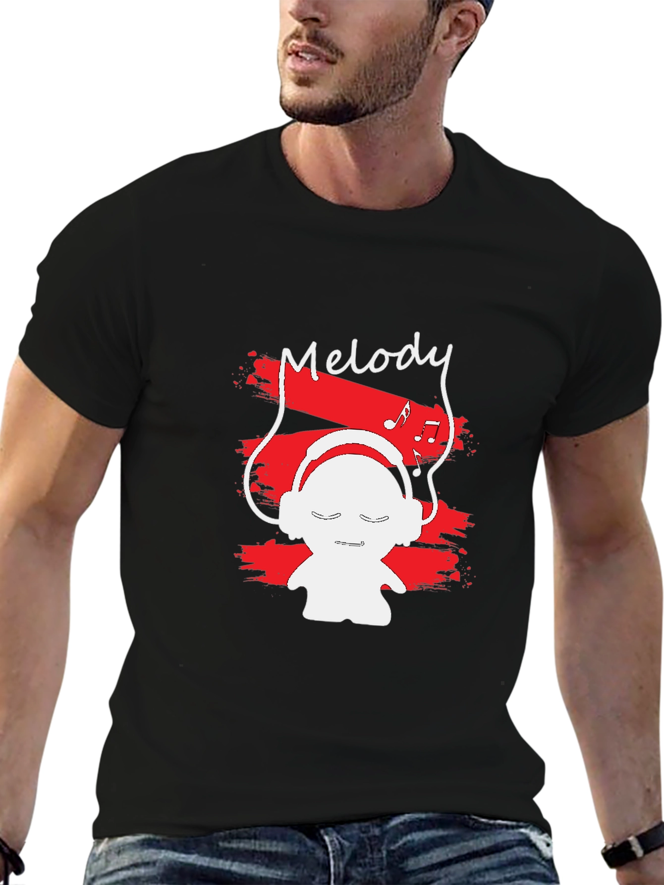 Melody Music Lover T-Shirt - Black Graphic Tee