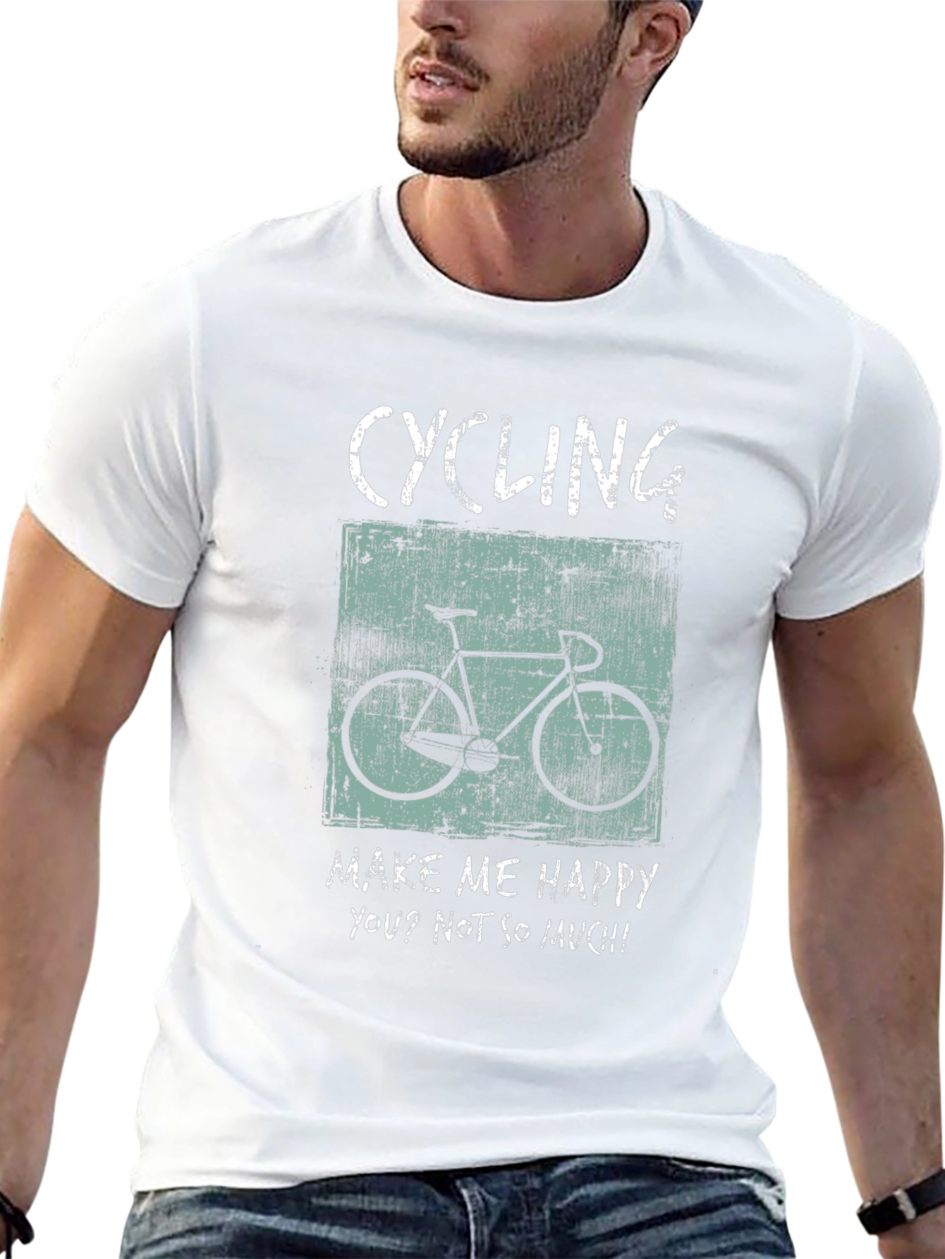 Cycling Makes Me Happy T-Shirt - Black