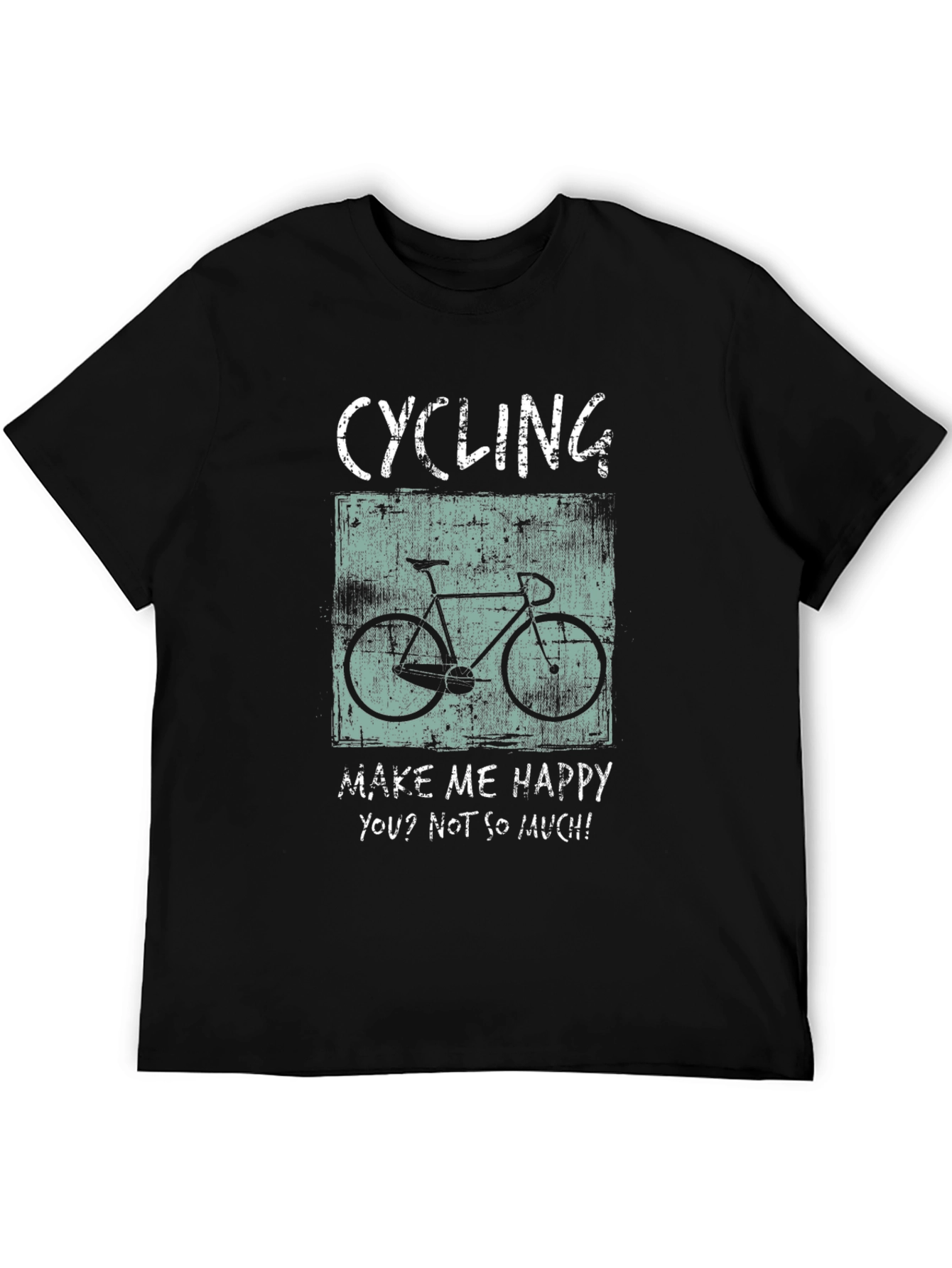 Cycling Makes Me Happy T-Shirt - Black