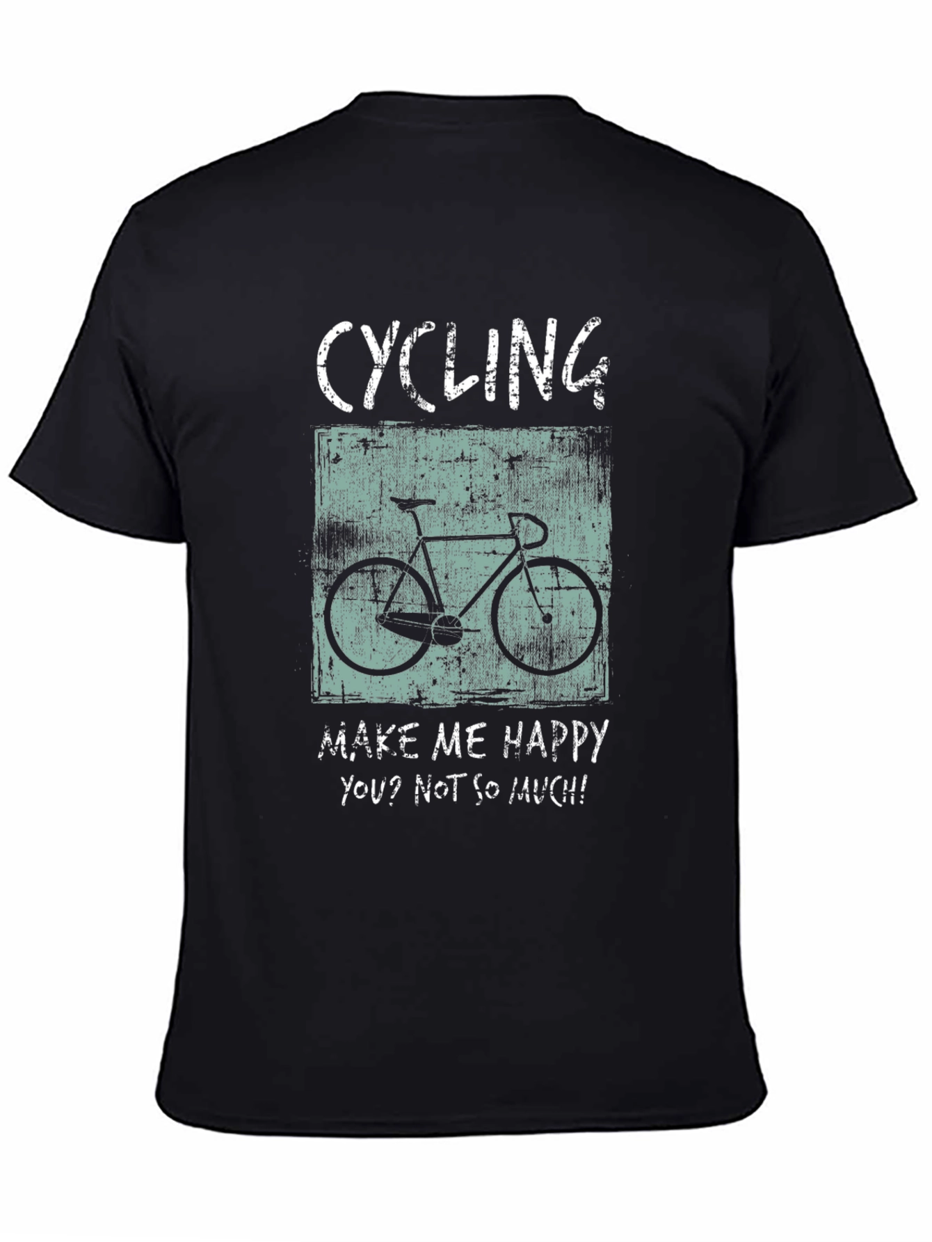 Cycling Makes Me Happy T-Shirt - Black
