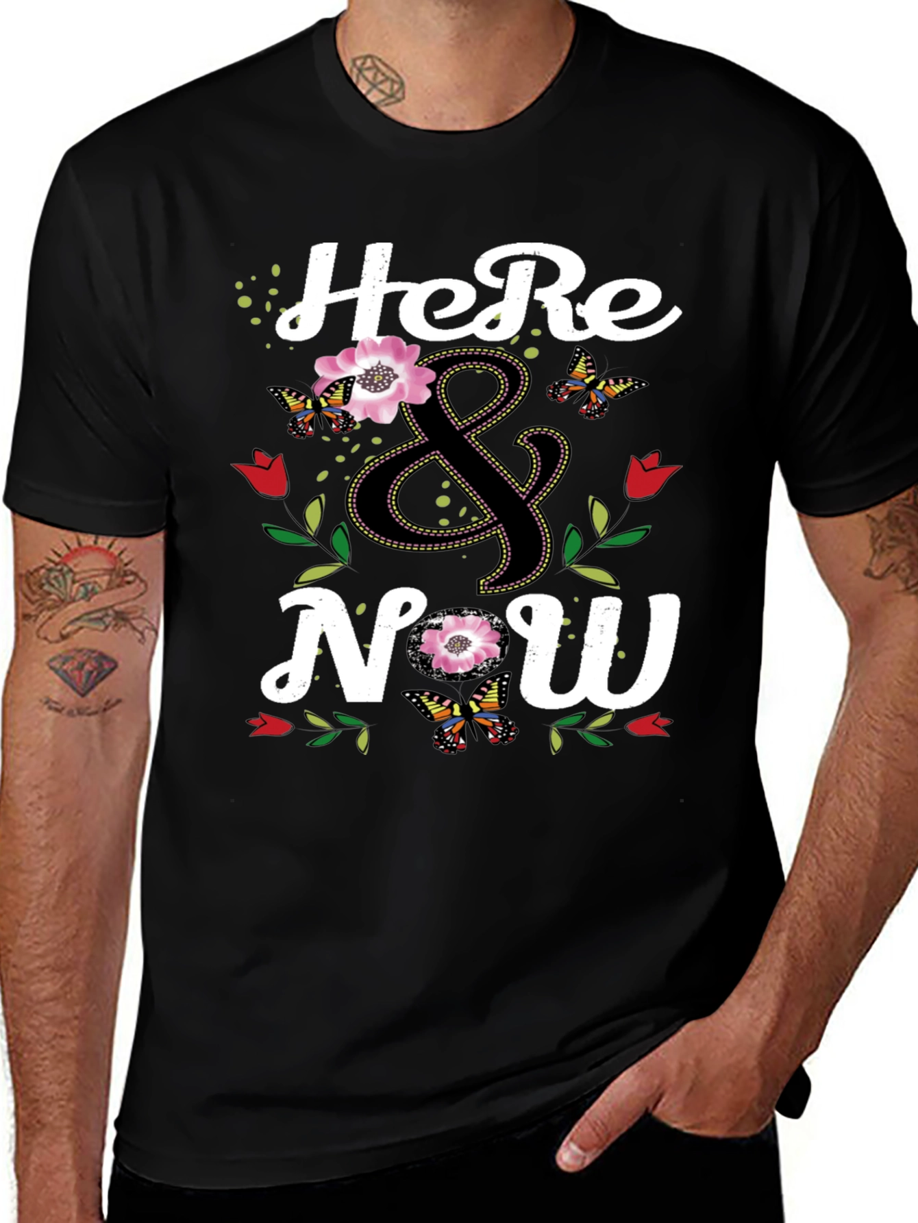 Here & Now Floral Butterfly Graphic Tee