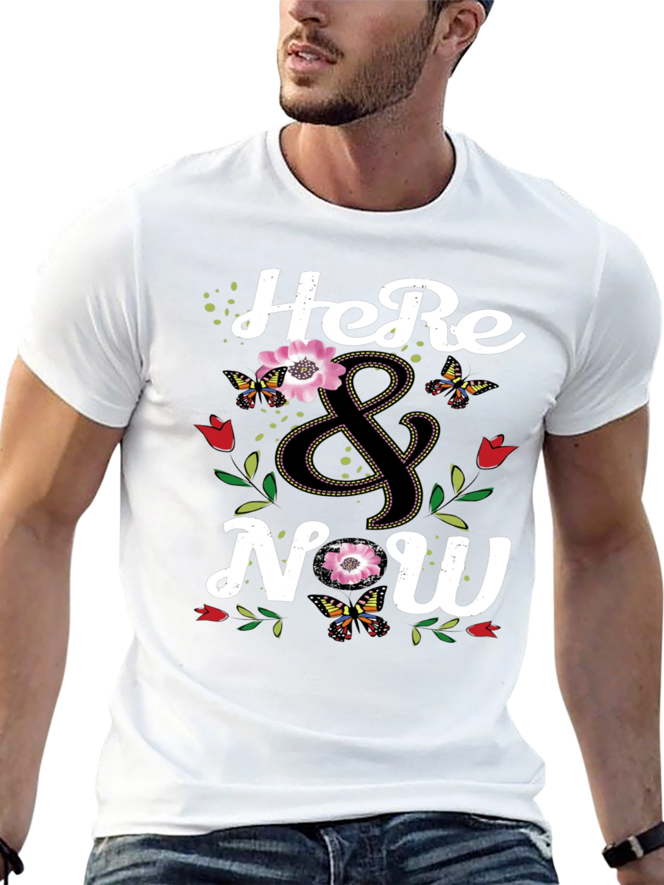 Here & Now Floral Butterfly Graphic Tee
