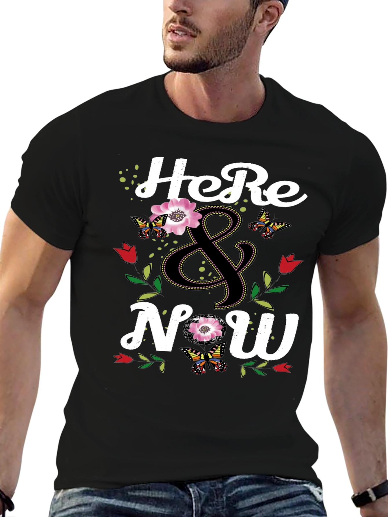 Here & Now Floral Butterfly Graphic Tee