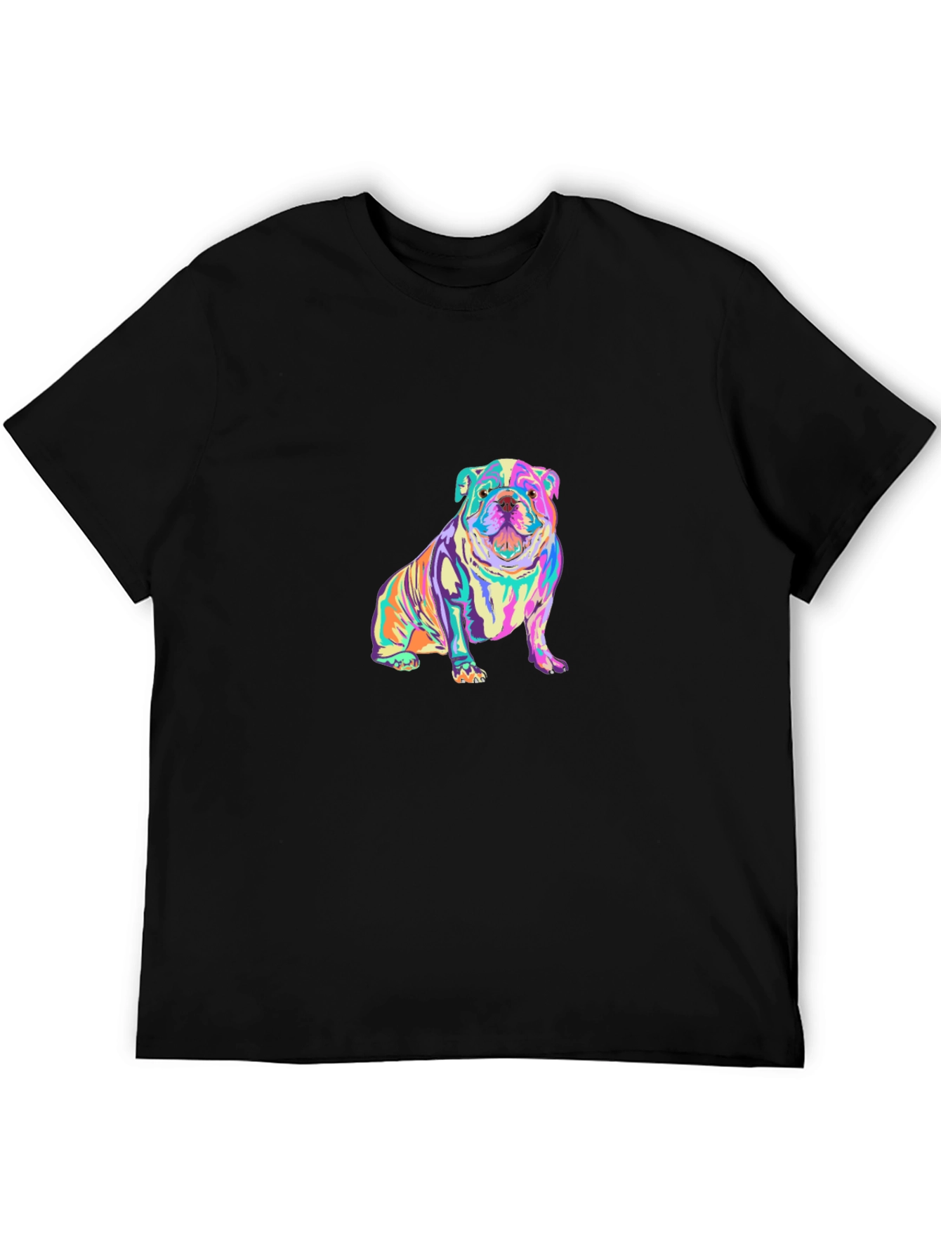 Colorful Bulldog Graphic T-Shirt