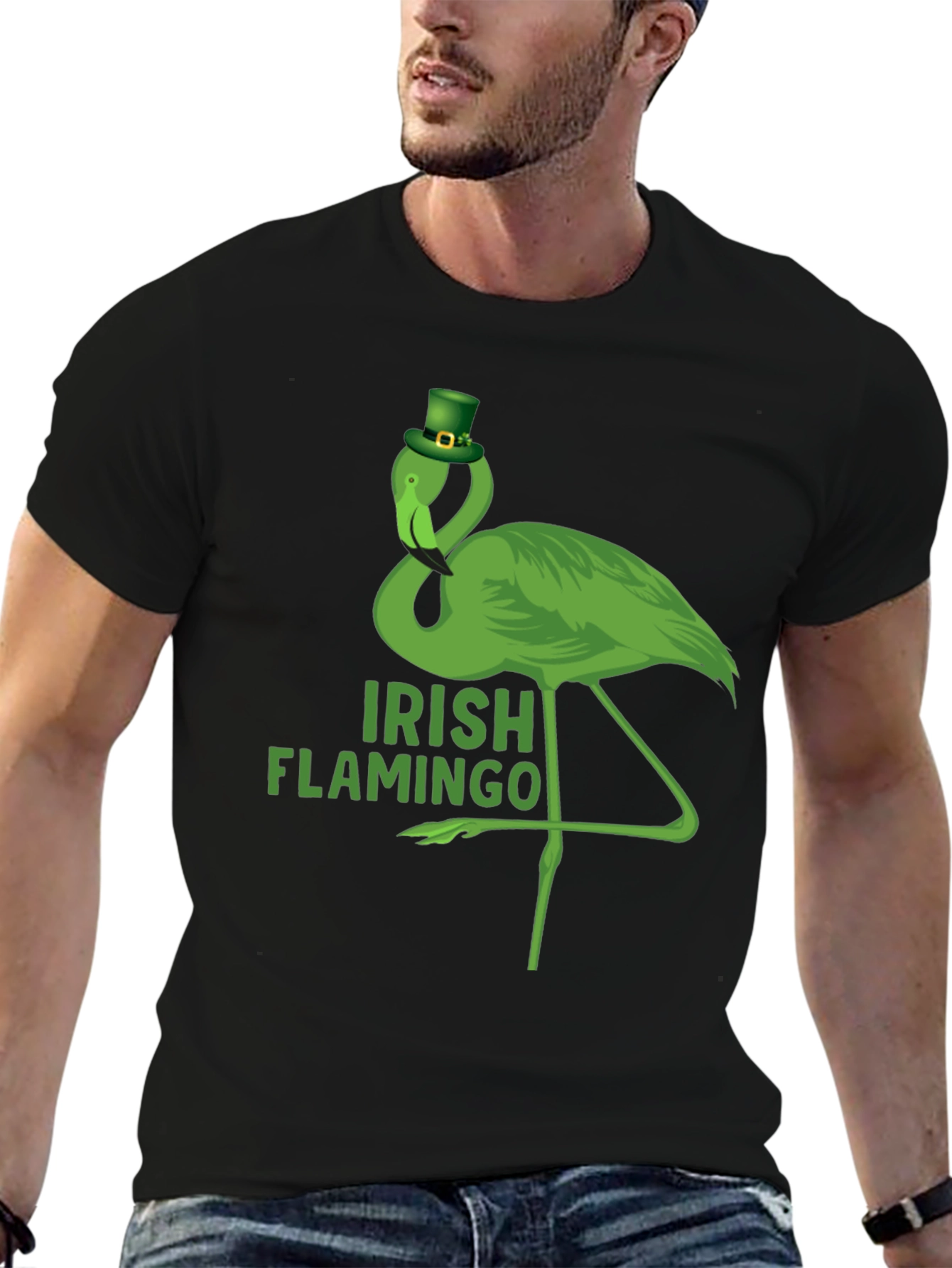 Irish Flamingo St. Patricks Day Graphic T-Shirt
