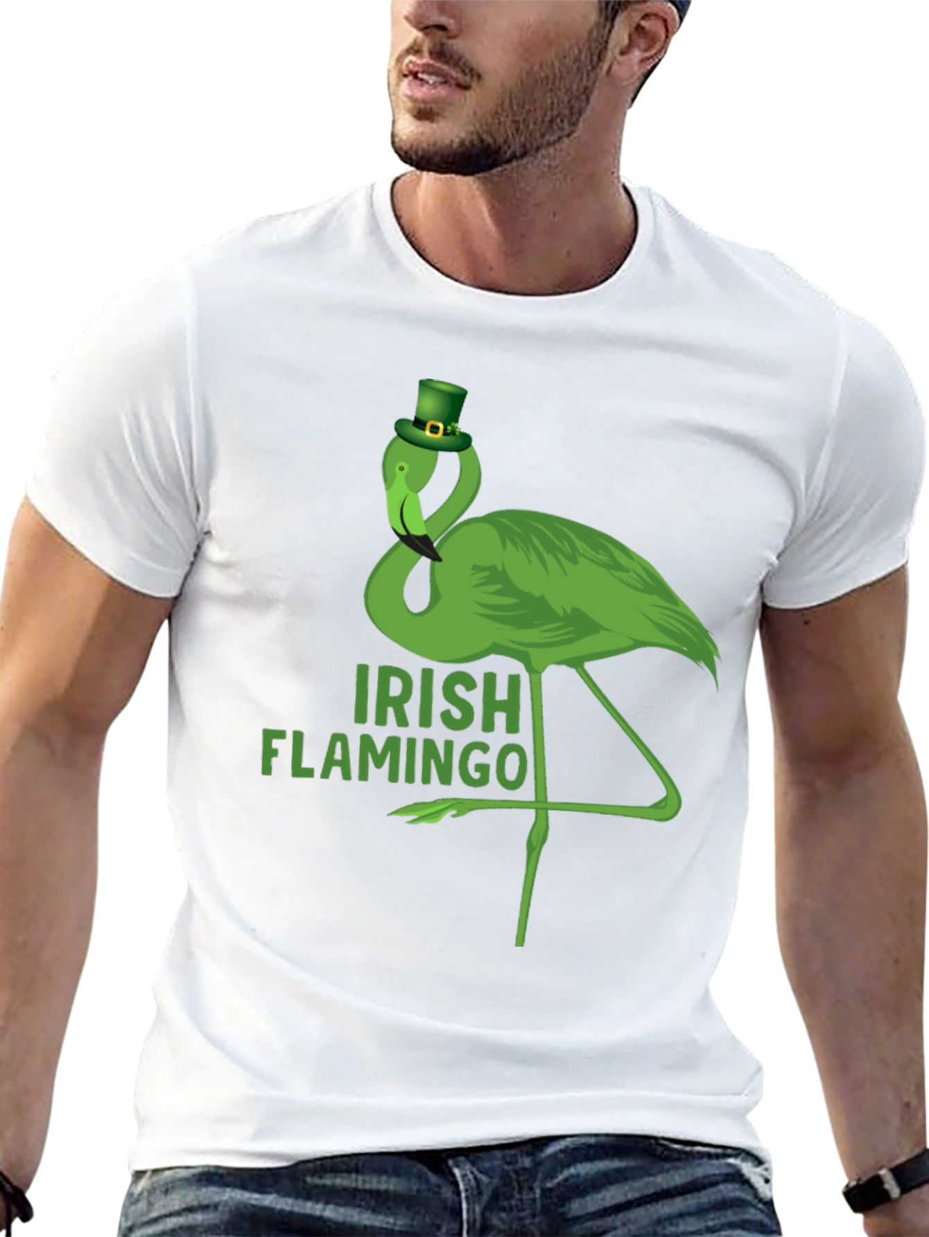 Irish Flamingo St. Patricks Day Graphic T-Shirt