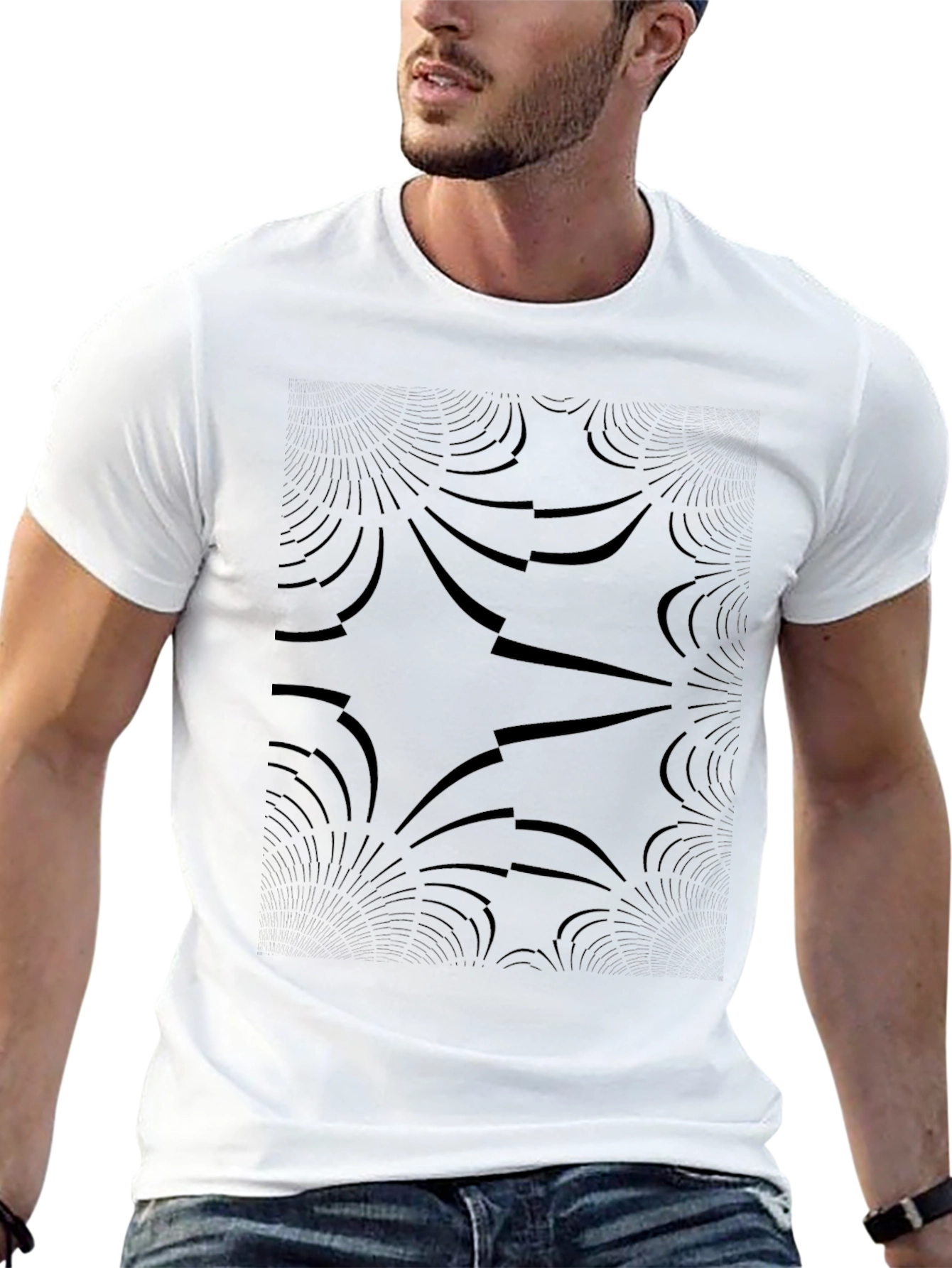 Abstract Pattern Black T-Shirt