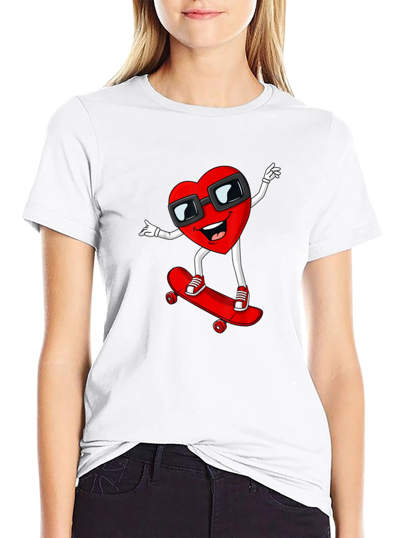 Heart Skateboarder Graphic T-Shirt