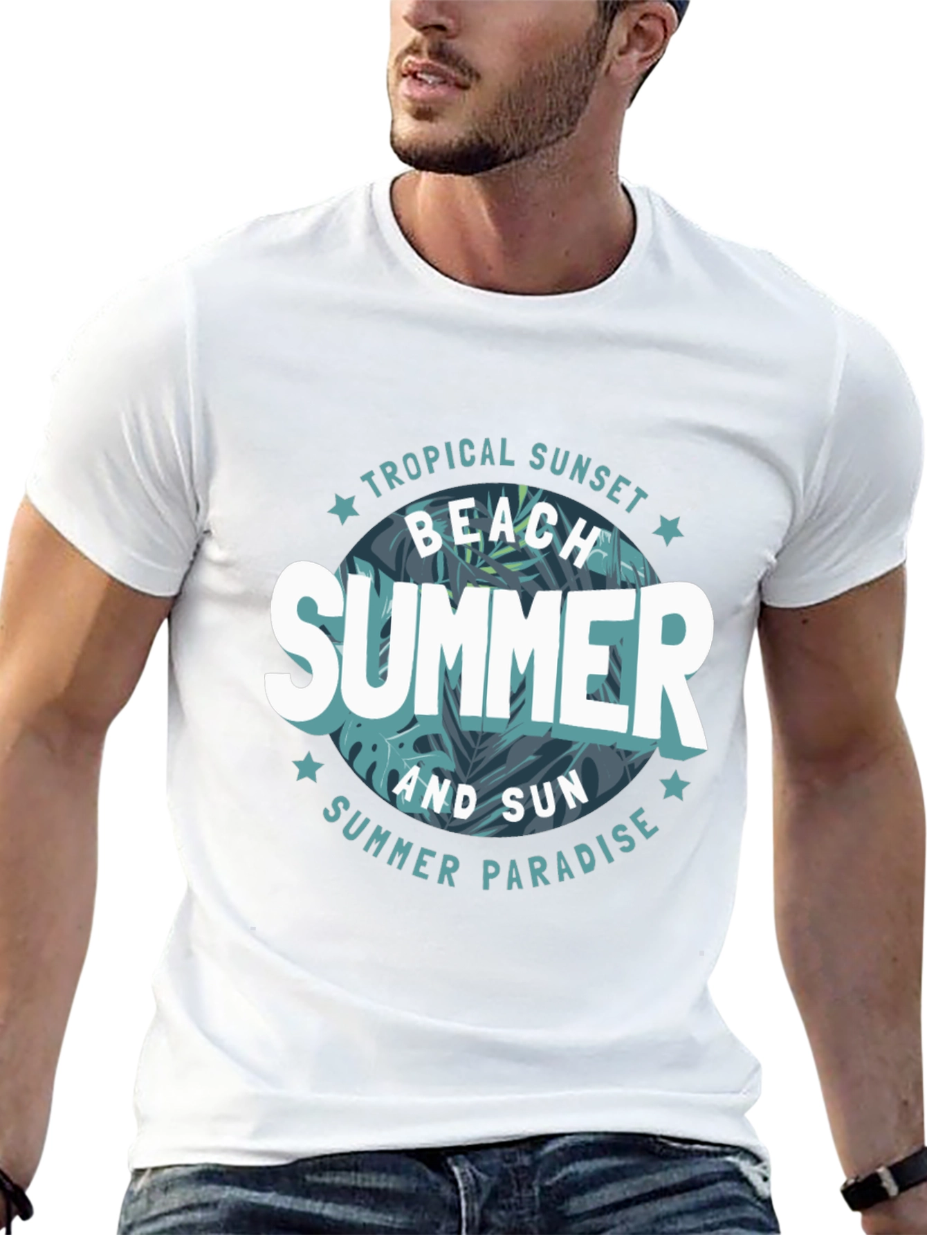 Tropical Summer Graphic Tee - Beach Vibes