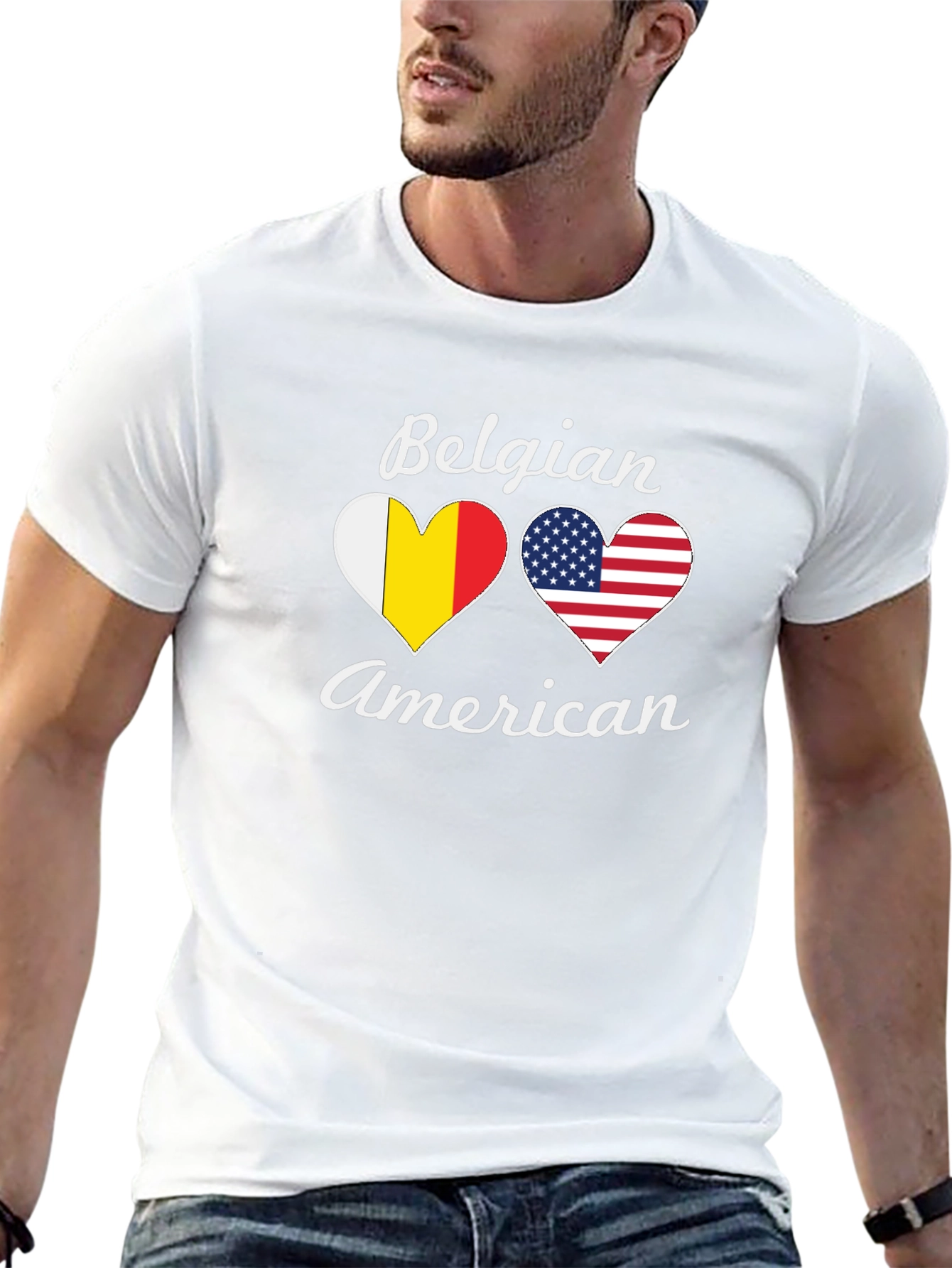 Belgian American Heart Flag T-Shirt