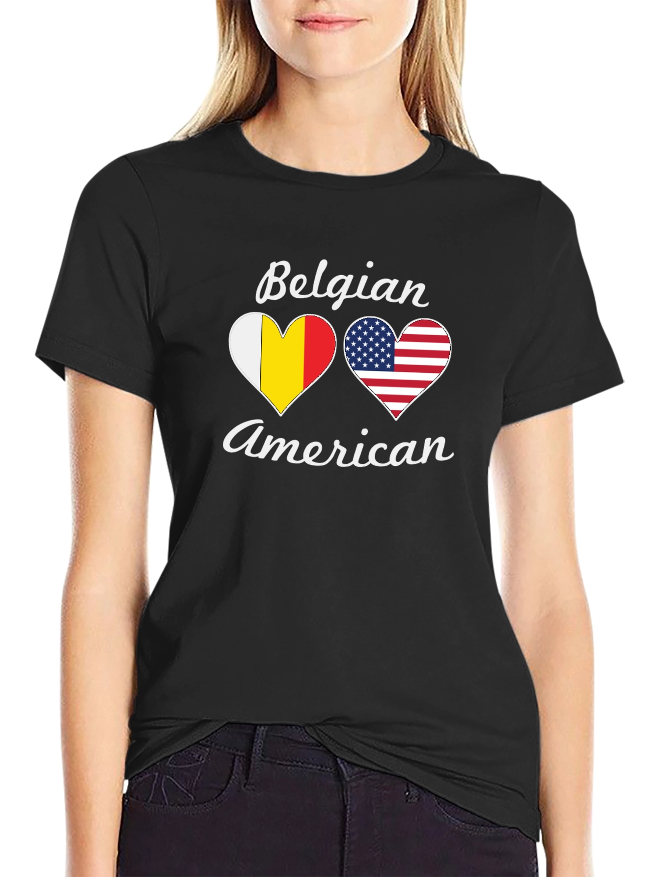 Belgian American Heart Flag T-Shirt