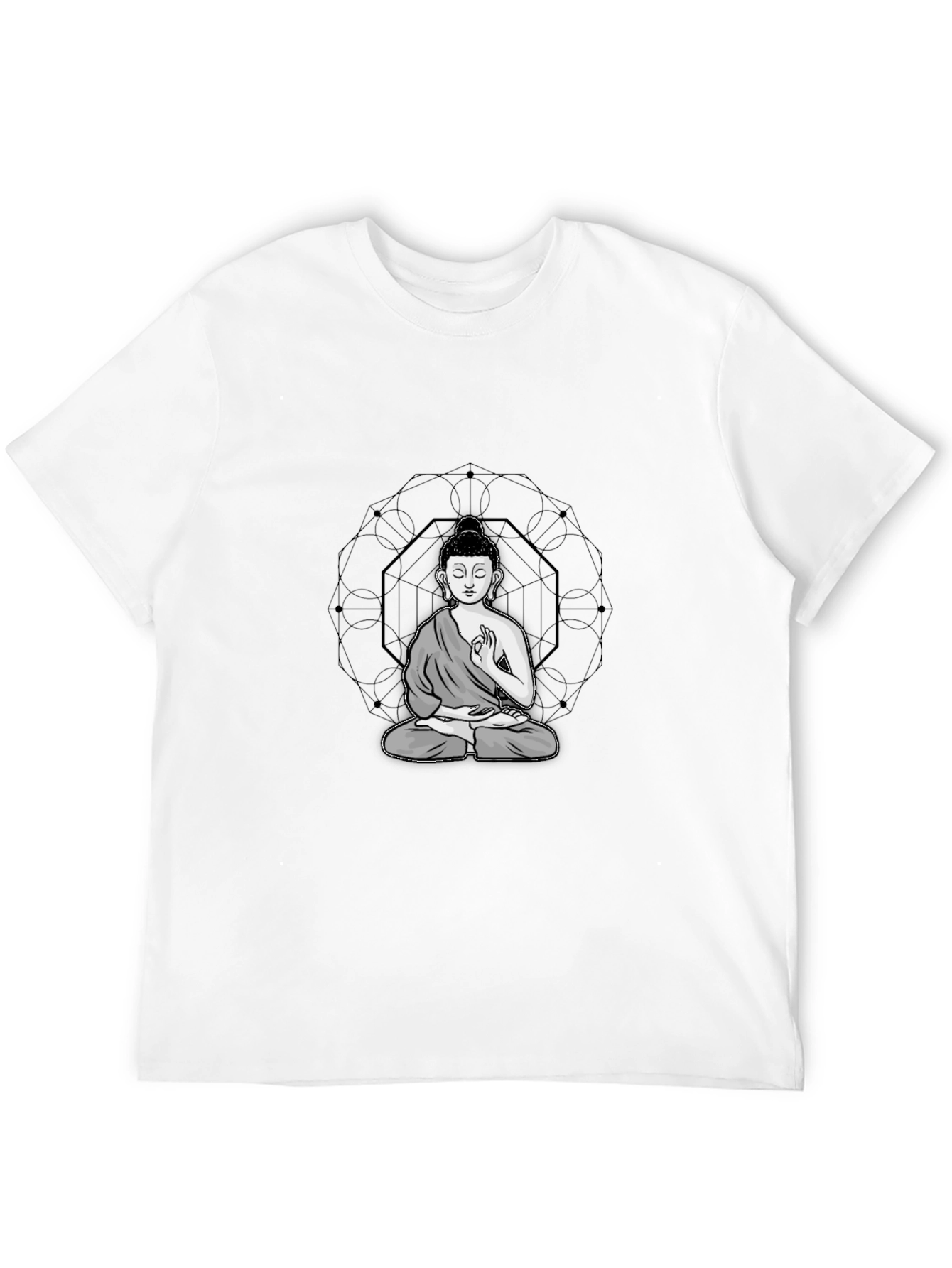 Buddha Graphic Tee - Black Cotton Blend
