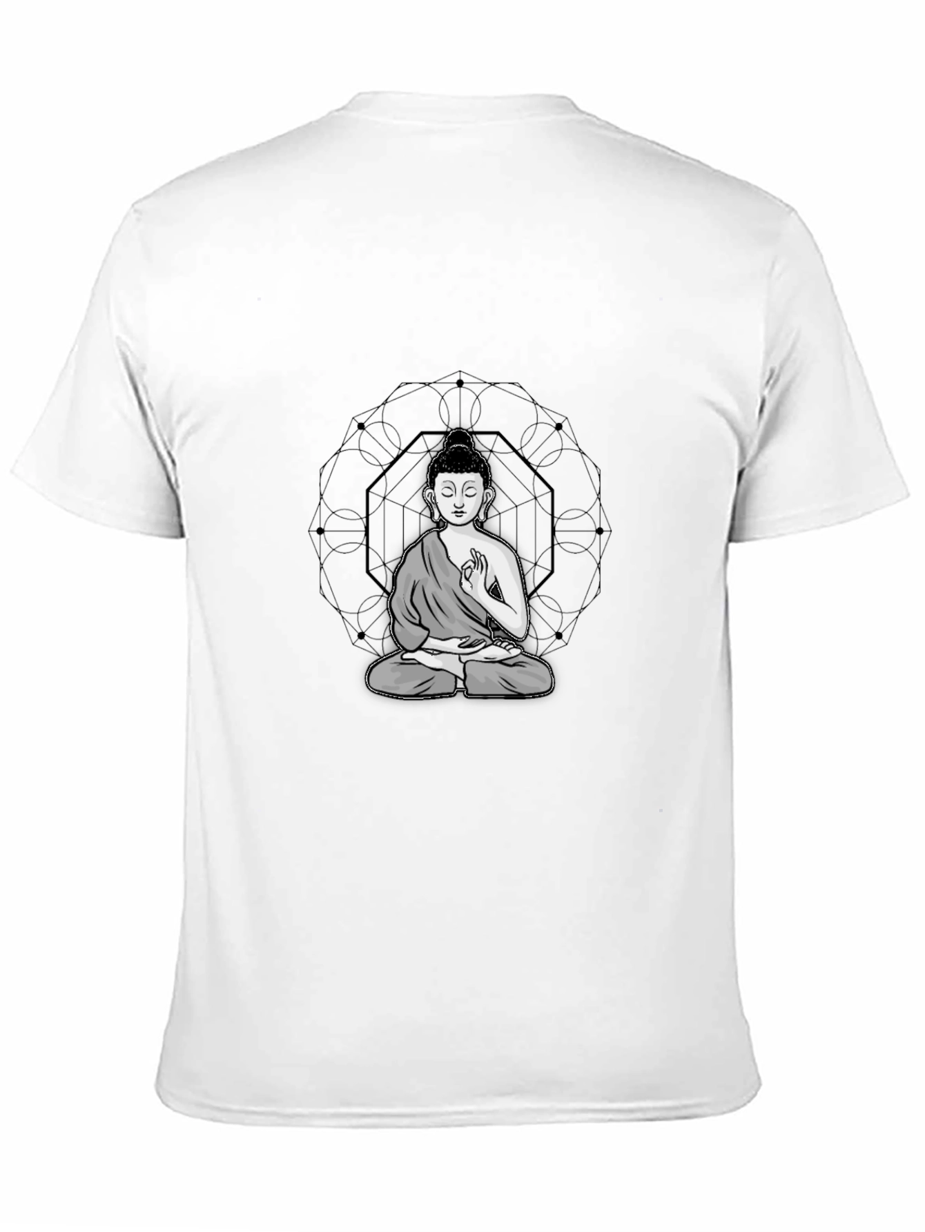 Buddha Graphic Tee - Black Cotton Blend