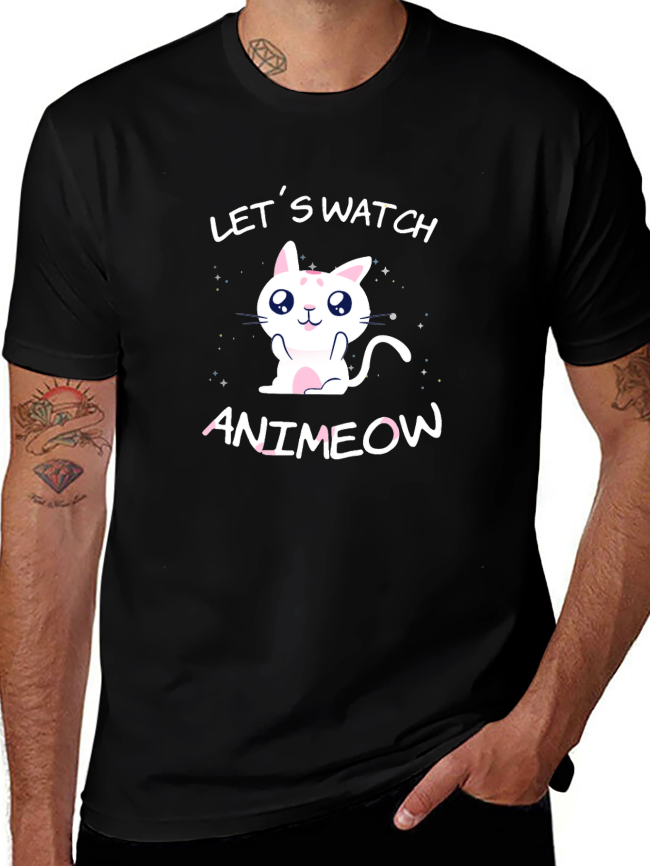 Animeow Cat Lover T-Shirt - Lets Watch Anime